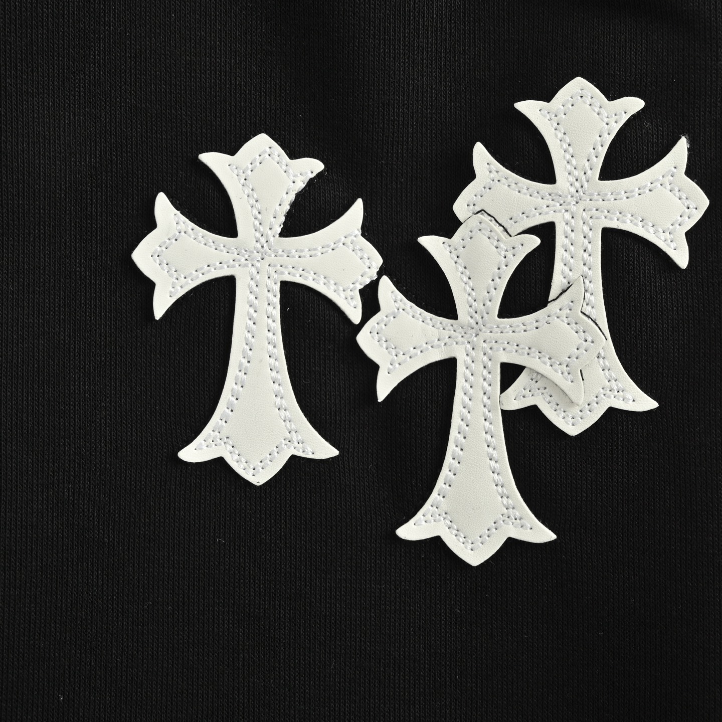 Chrome Hearts/克罗心 25ss 刺绣白标十字架短裤 黑色