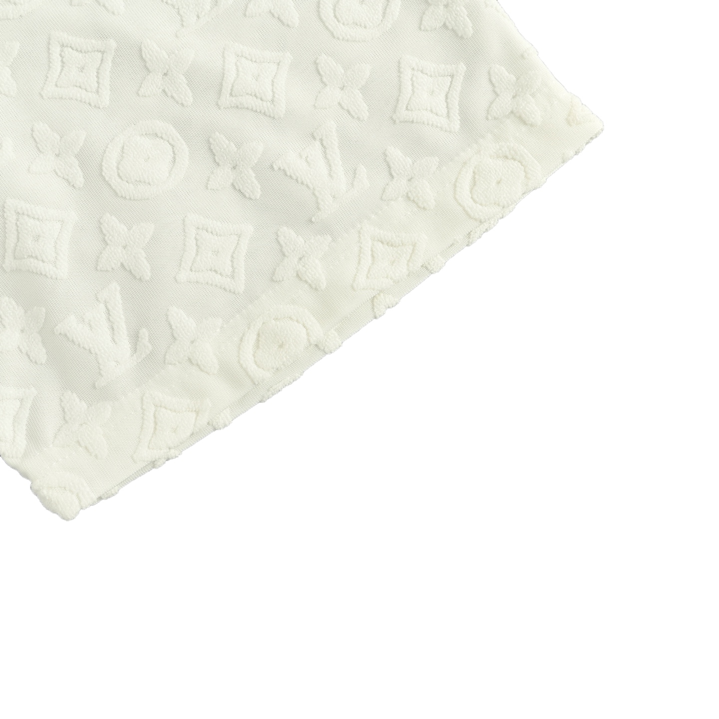 Louis Vuitton/路易威登 25ss 凹凸满印老花提花短袖 白色 黑色