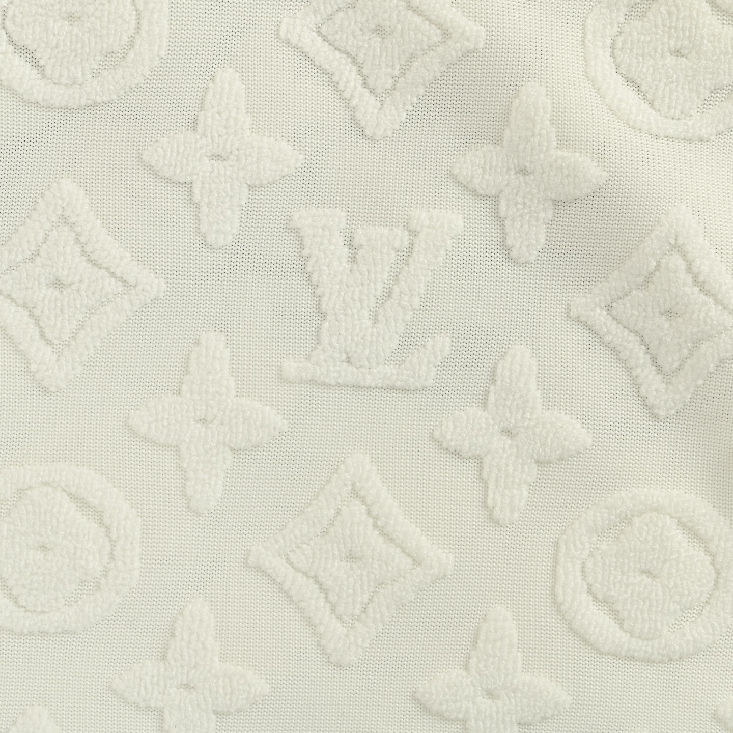 Louis Vuitton/路易威登 25ss 凹凸满印老花提花短袖 白色 黑色