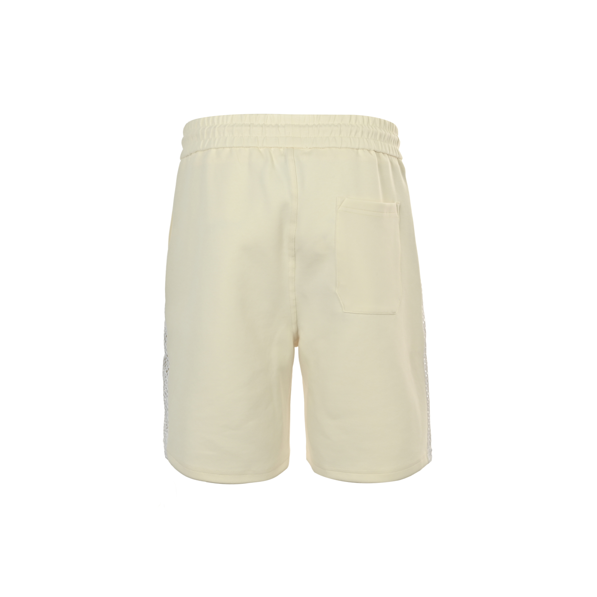 Fendi/芬迪 25ss 金标双F logo刺绣侧开网眼短裤杏色 黑色