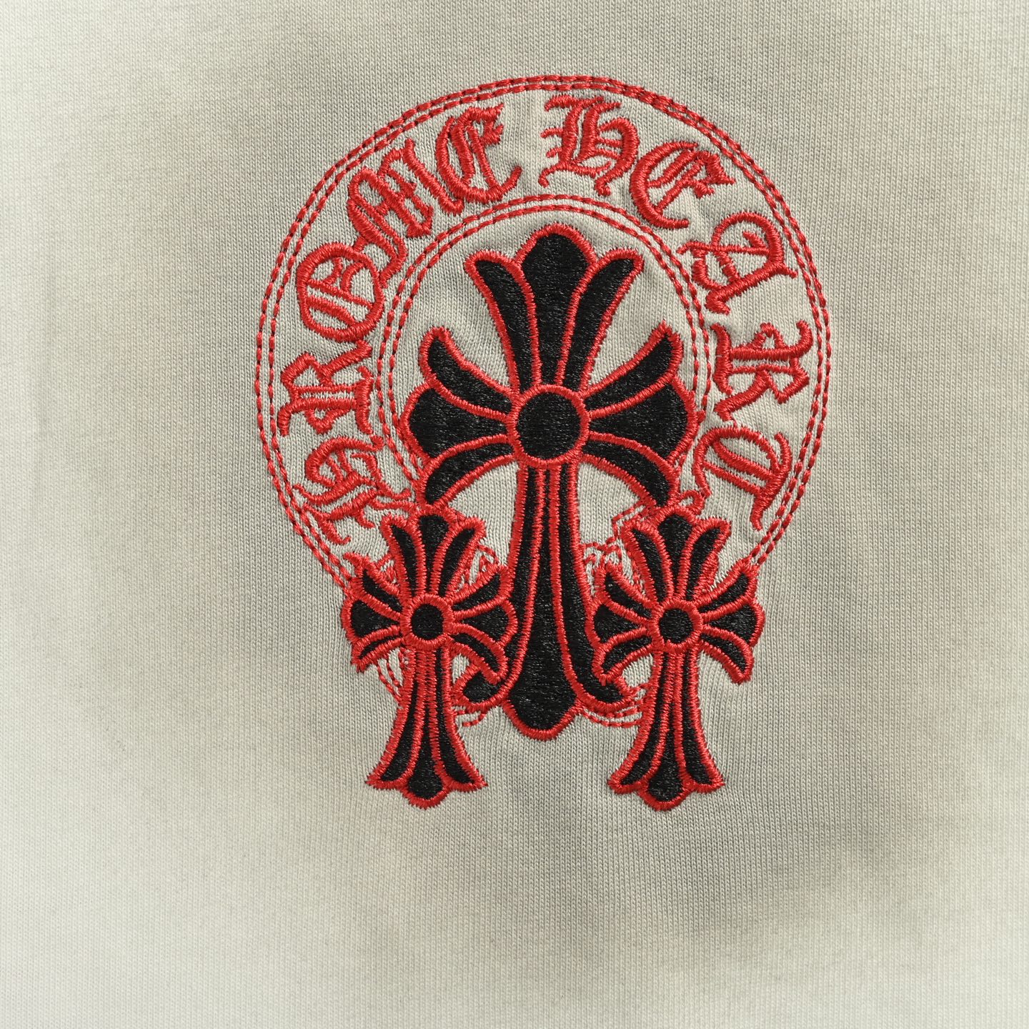 Chrome Hearts/克罗心 红标十字架贴布刺绣水洗破洞短袖 黑色 白色 宝蓝色 咖啡色