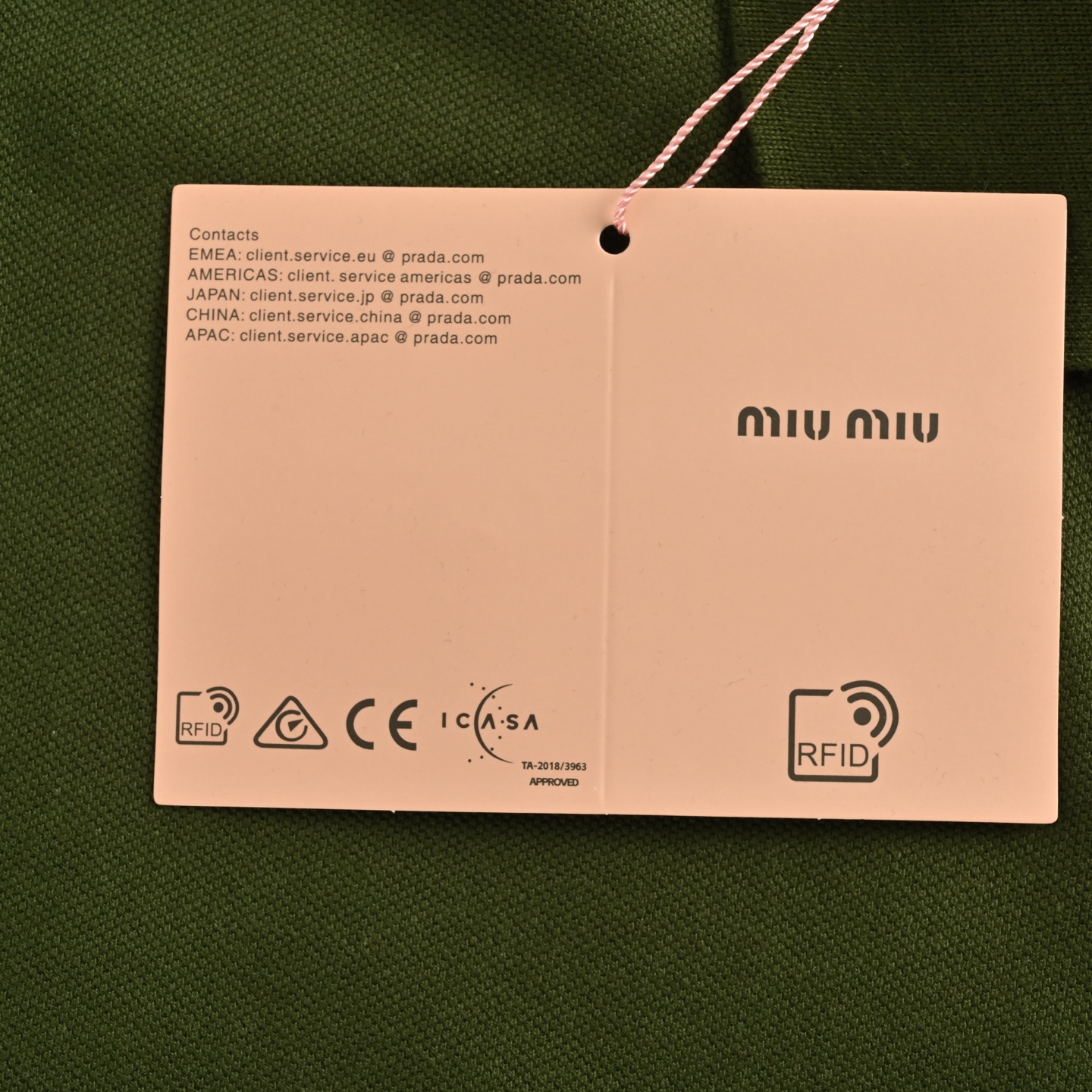 Miu Miu/缪缪 25ss 半拉链徽标刺绣Polo短袖 杏色 黑色 军绿