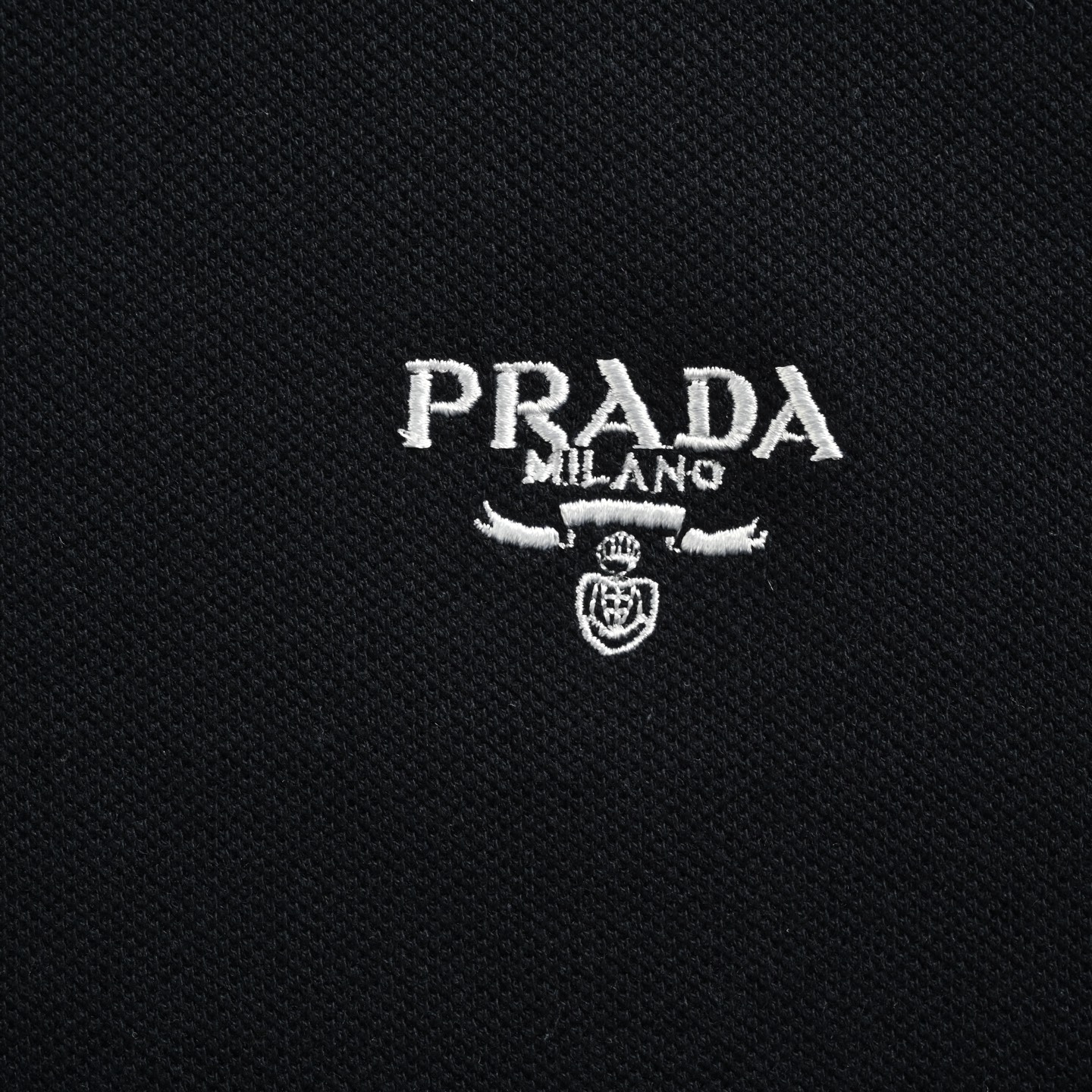 Prada/普拉达 25ss 徽标logo刺绣Polo短袖 白色 深蓝