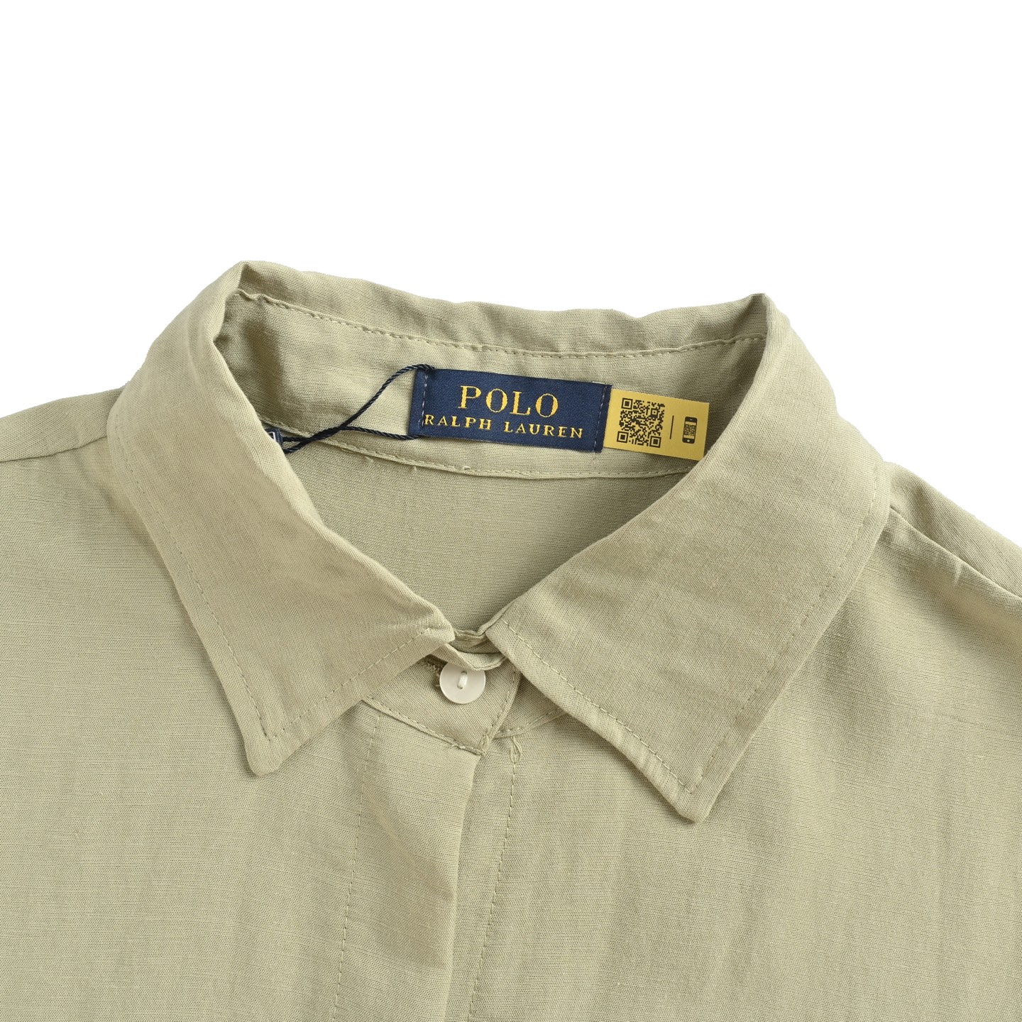 套装不单卖 Ralph Lauren/拉夫劳伦 亚麻套装短袖衬衫 米色 豆绿