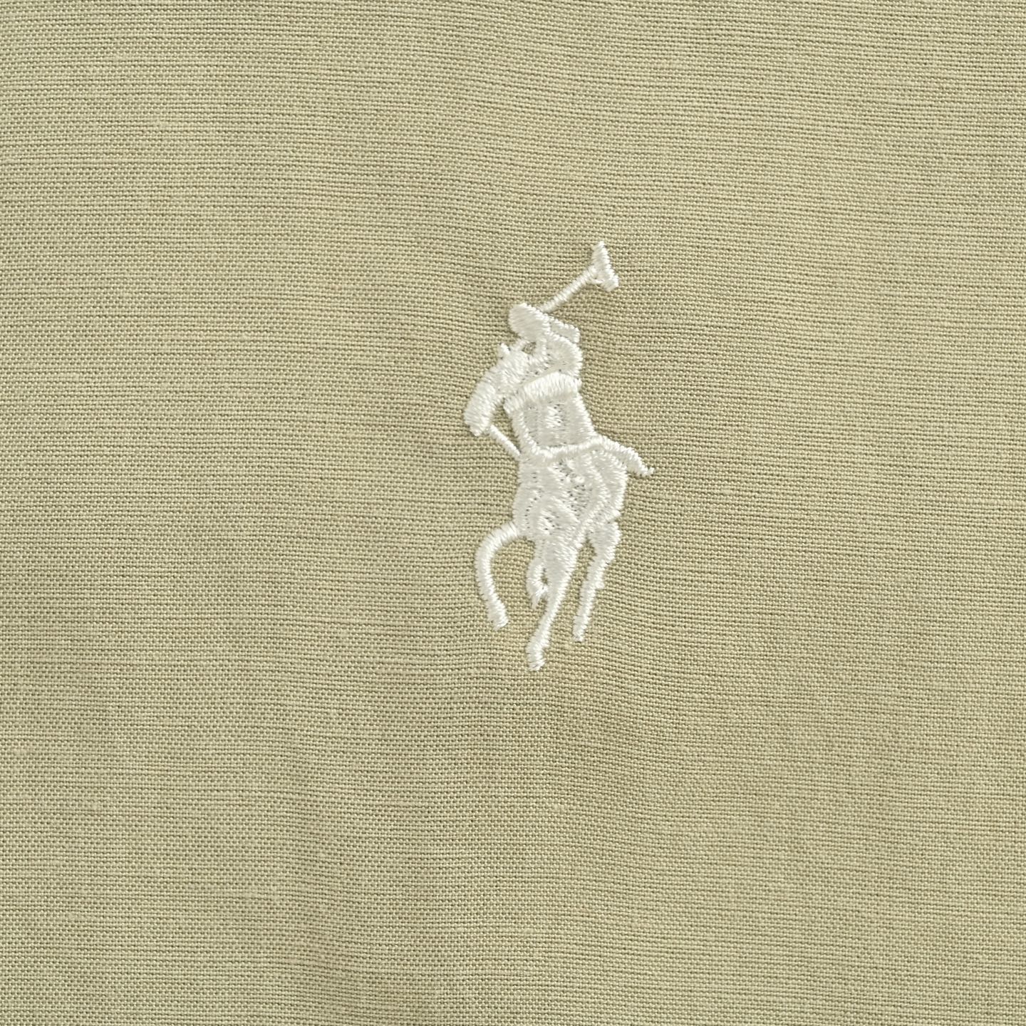 套装不单卖 Ralph Lauren/拉夫劳伦 亚麻套装短袖衬衫 米色 豆绿