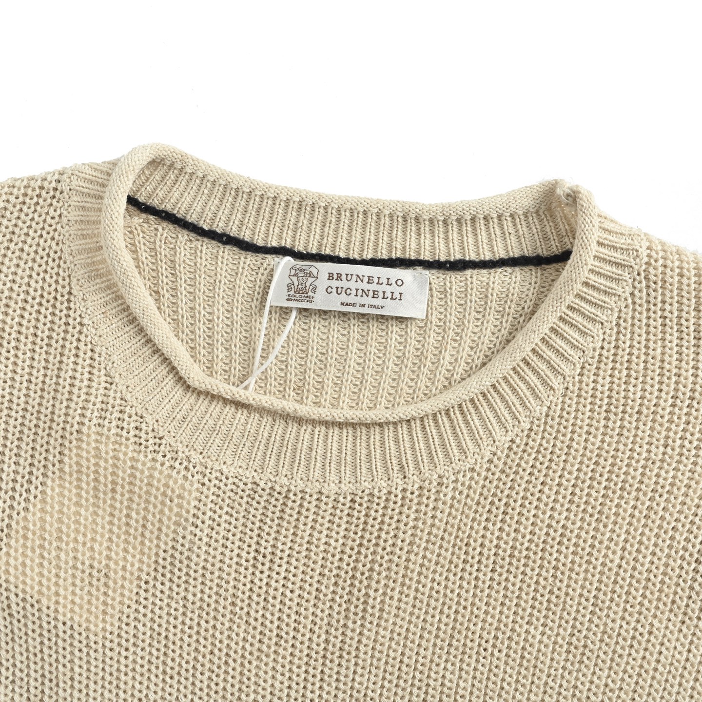 BRUNELLO CUCINELLI BC 纯色罗纹针织短袖