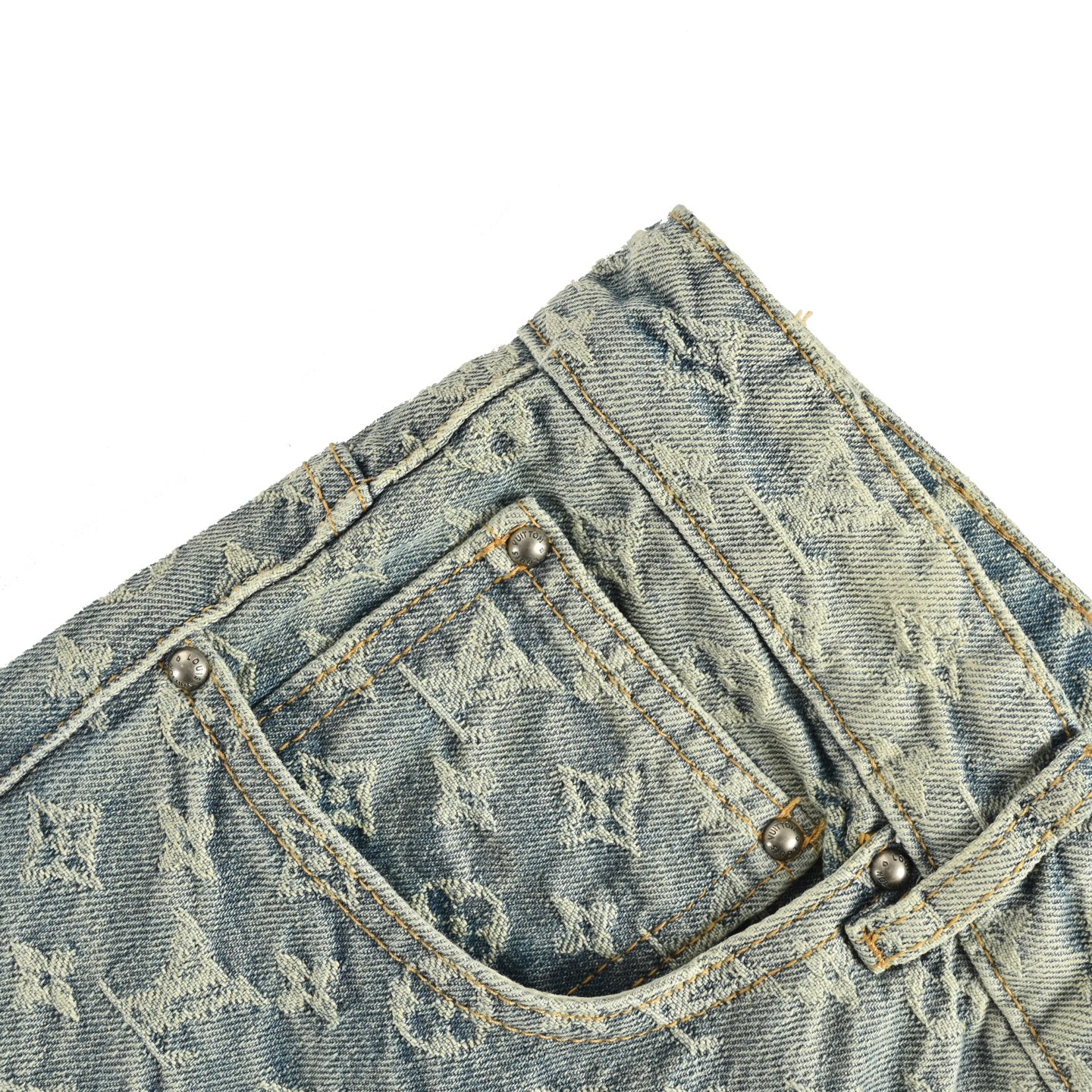 Louis Vuitton/路易威登 渐变火焰老花提花牛仔裤