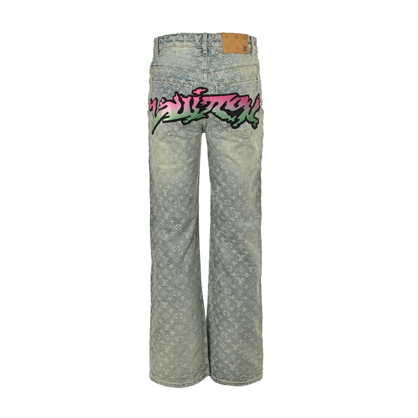 Louis Vuitton/路易威登 渐变火焰老花提花牛仔裤
