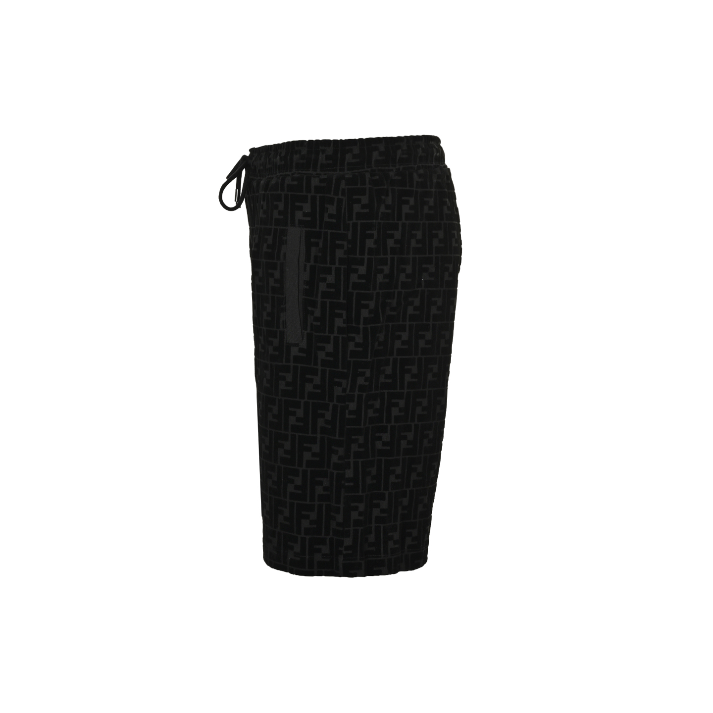 Fendi /芬迪 23ss FF植绒短裤 面料采用黑色棉质双珠地布材质上身质感十足