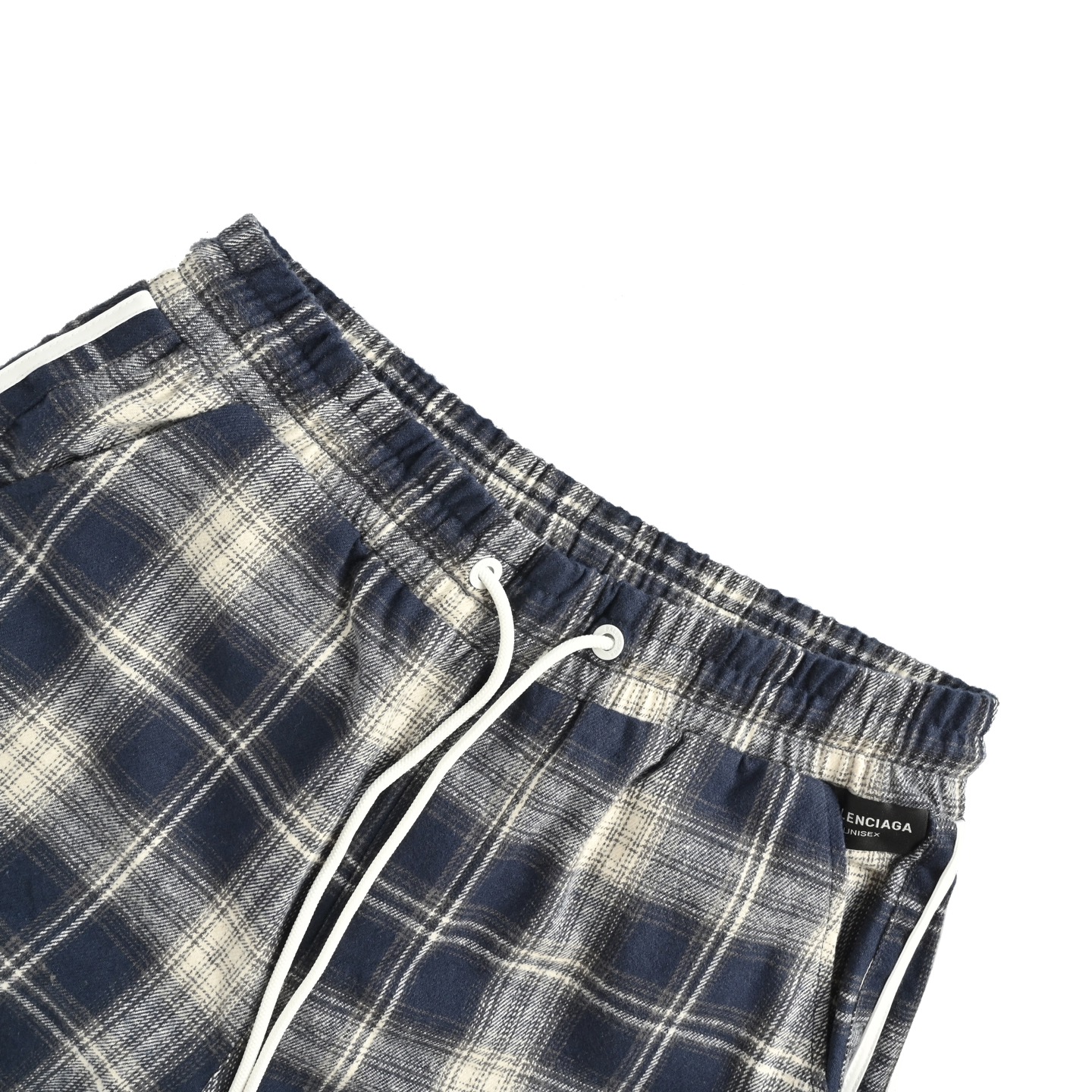 Balenciaga/巴黎世家 格纹字母刺绣条纹短裤