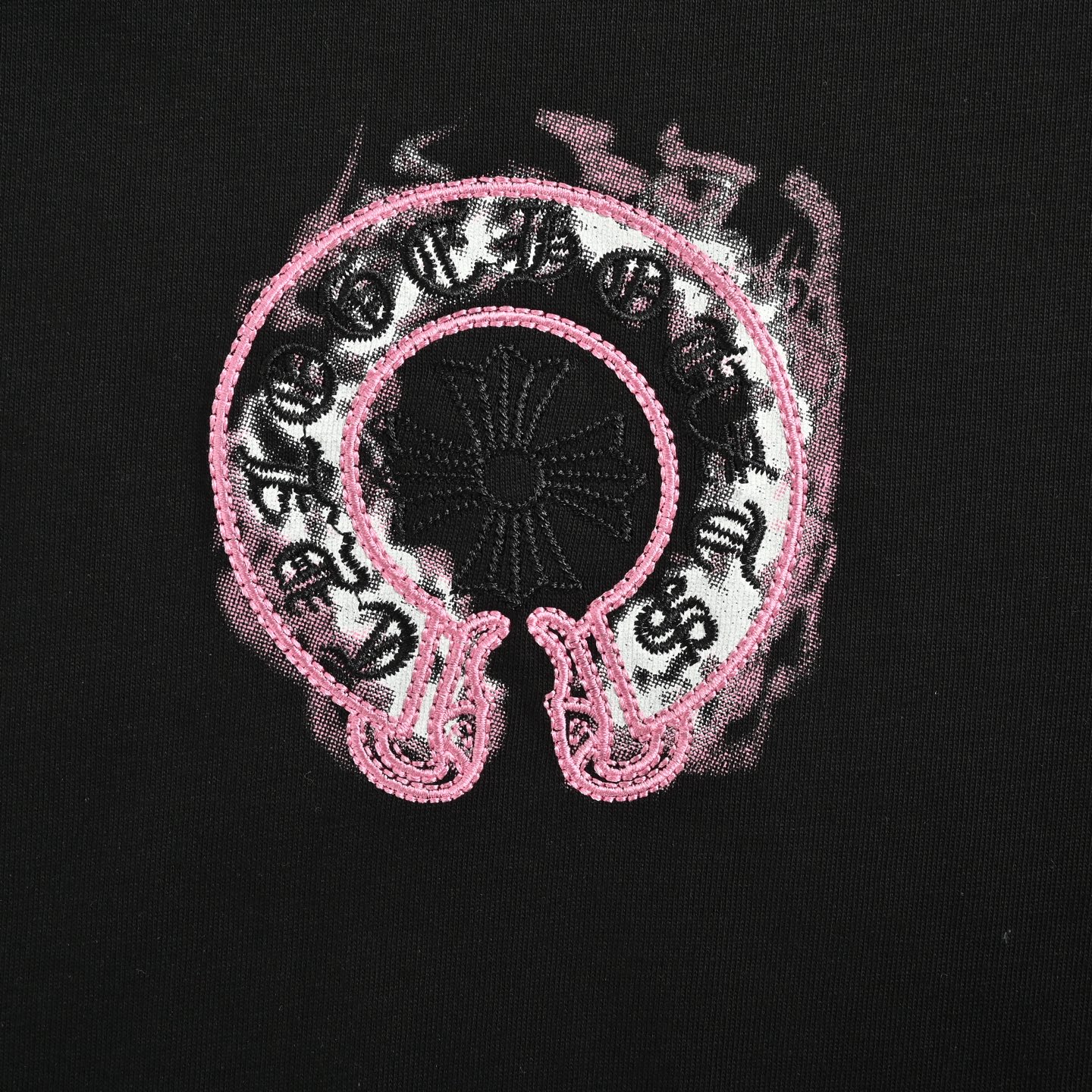 Chrome Hearts/克罗心 25ss 紫色马蹄刺绣短袖 黑色/白色