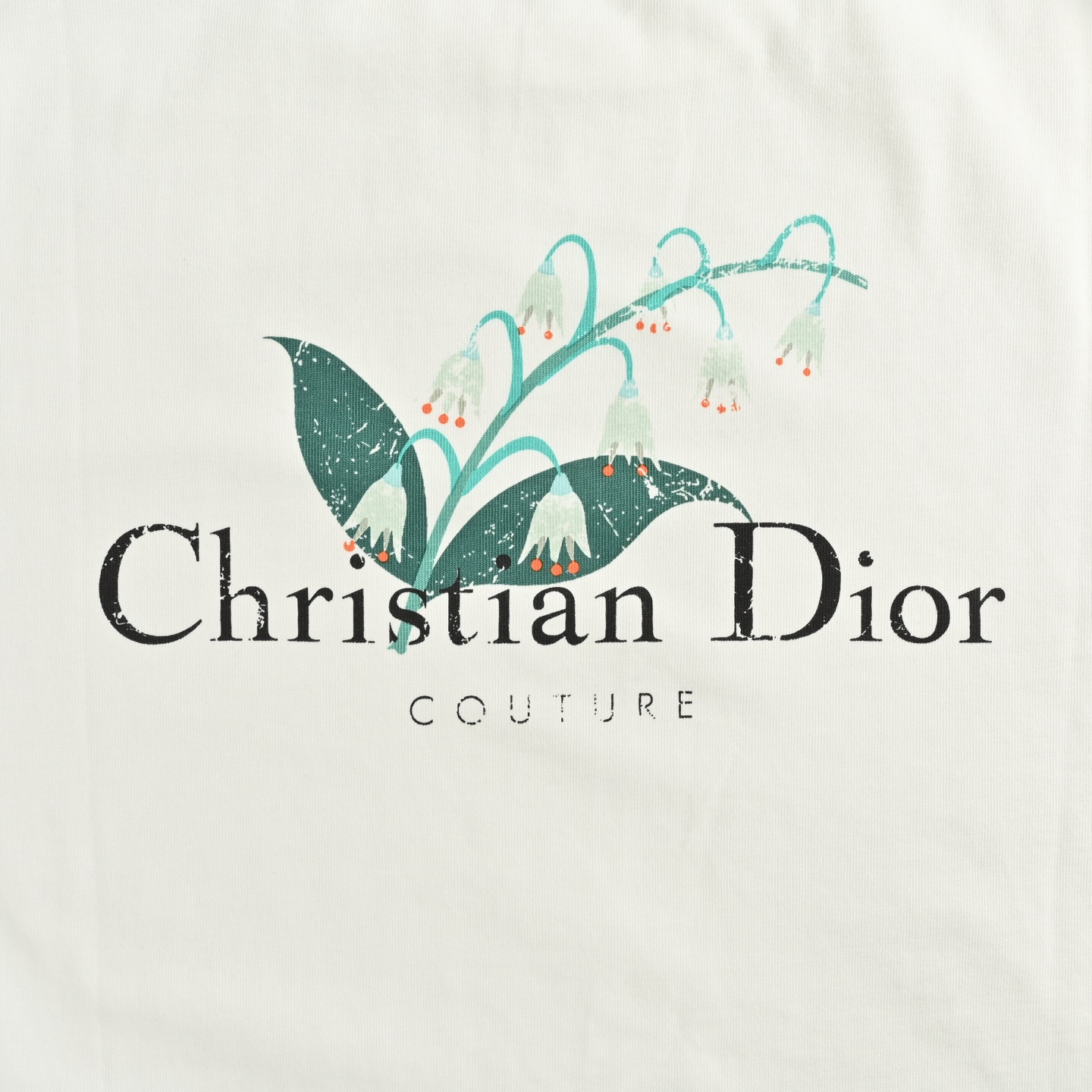 Dior/迪奥 25ss 铃兰花印花做旧破洞短袖 Dior新款 T恤