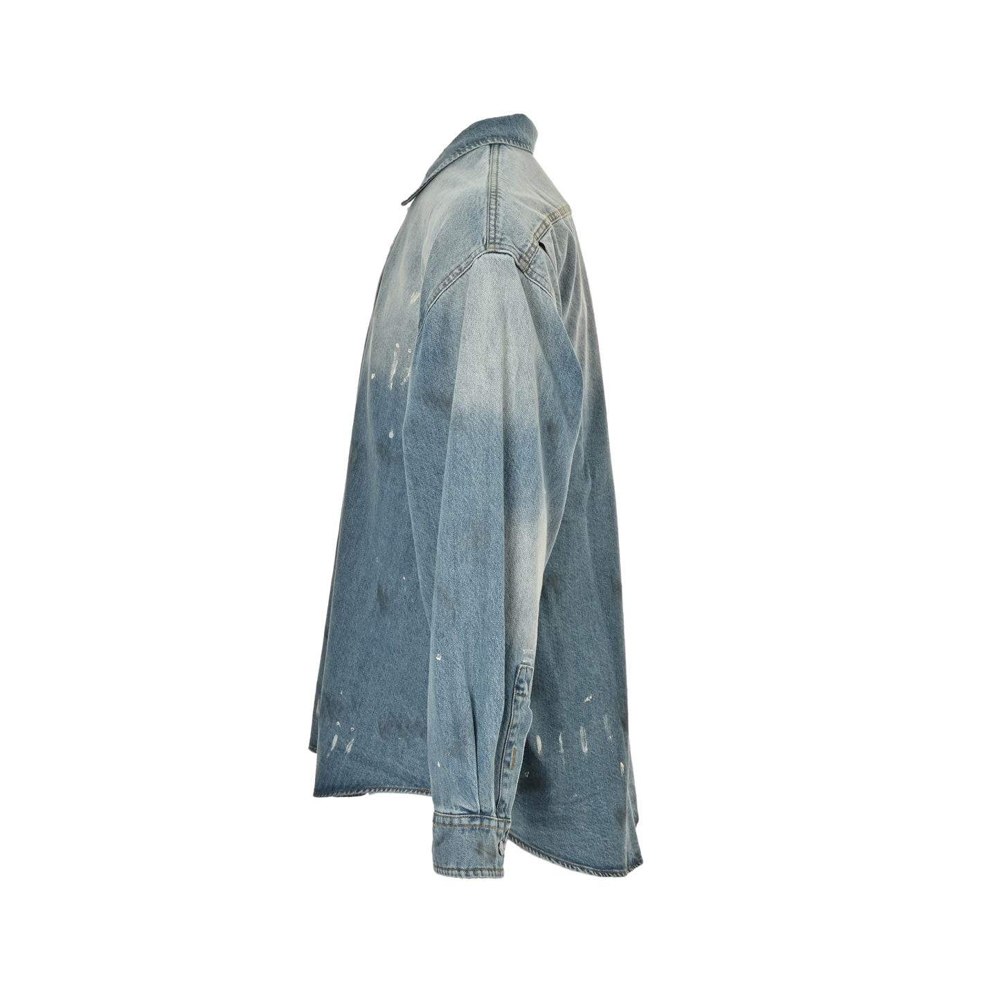 ACNE STUDIOS 泼墨纽扣徽标落肩牛仔衬衫外套