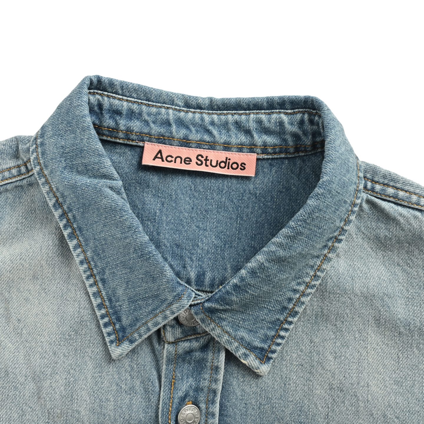 ACNE STUDIOS 泼墨纽扣徽标落肩牛仔衬衫外套