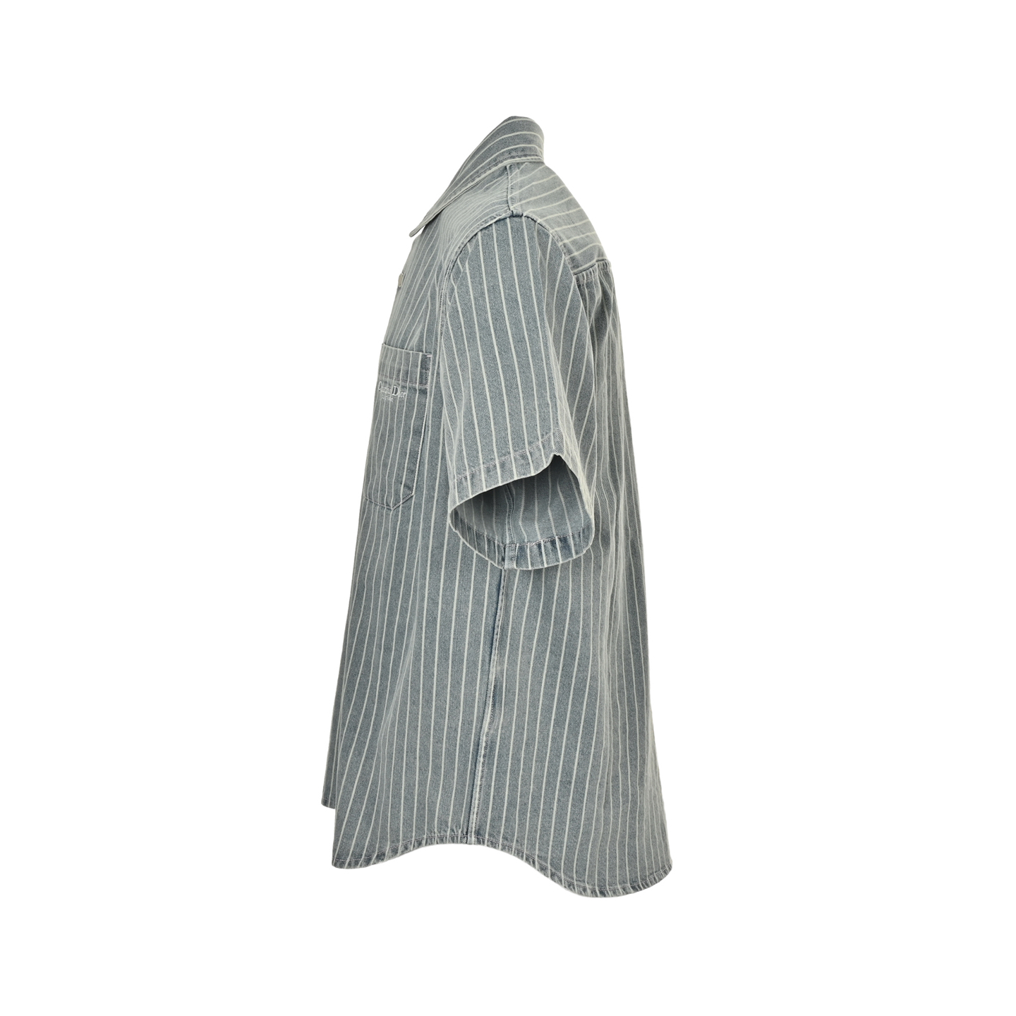 Dior/迪奥 25ss 刺绣字母条纹水洗牛仔短袖衬衫