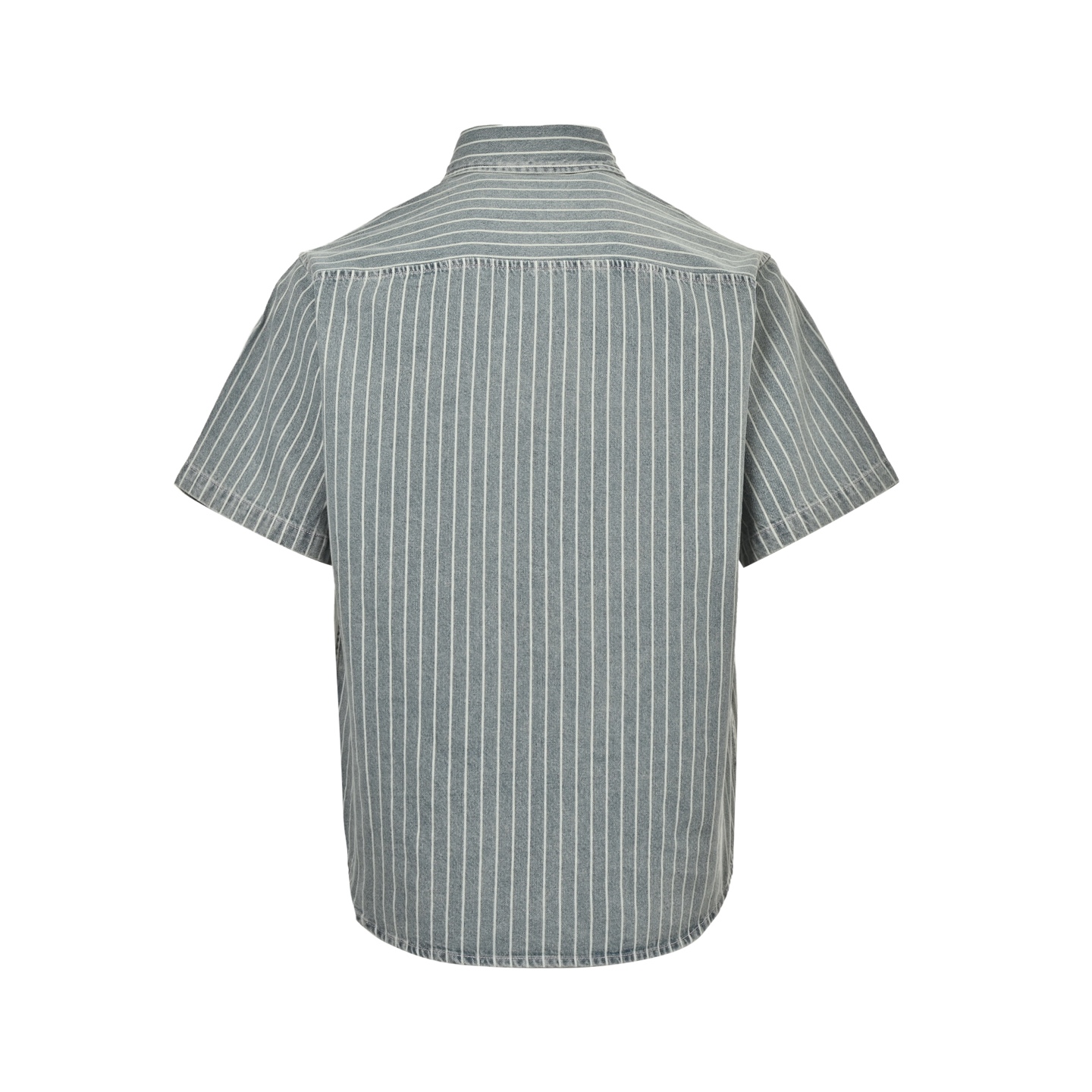 Dior/迪奥 25ss 刺绣字母条纹水洗牛仔短袖衬衫