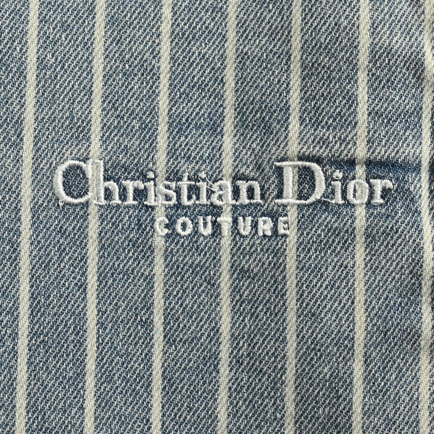 Dior/迪奥 25ss 刺绣字母条纹水洗牛仔短裤
