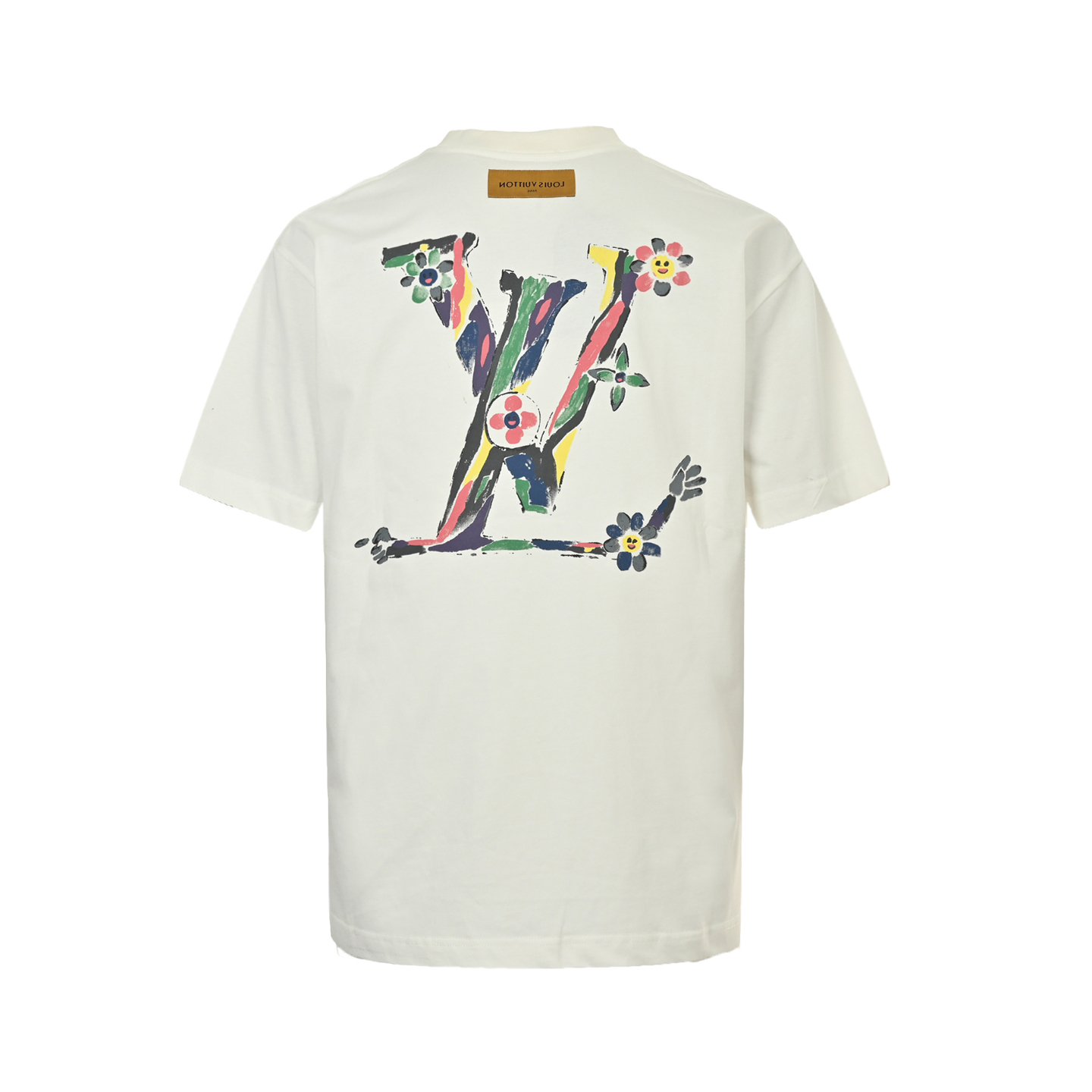 Louis Vuitton/路易威登 25ss 向日葵彩绘涂鸦大logo短袖 黑色 白色