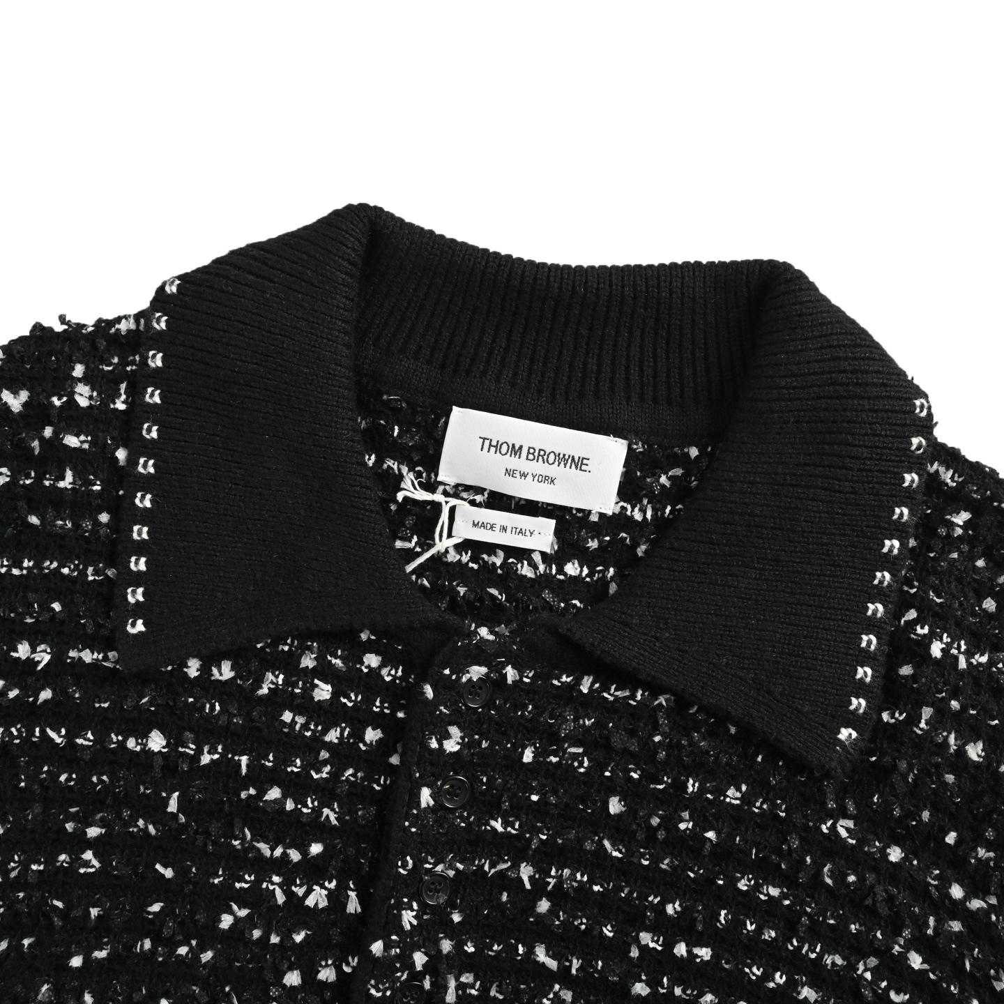 Thom Browne/汤姆布朗 TB 粗呢提花Polo短袖