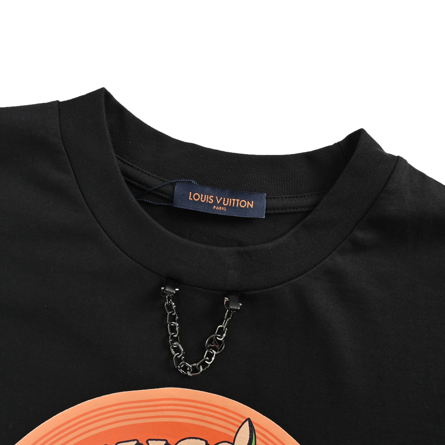 Louis Vuitton/路易威登 25ss 链条字母标识印象短袖 黑色 白色