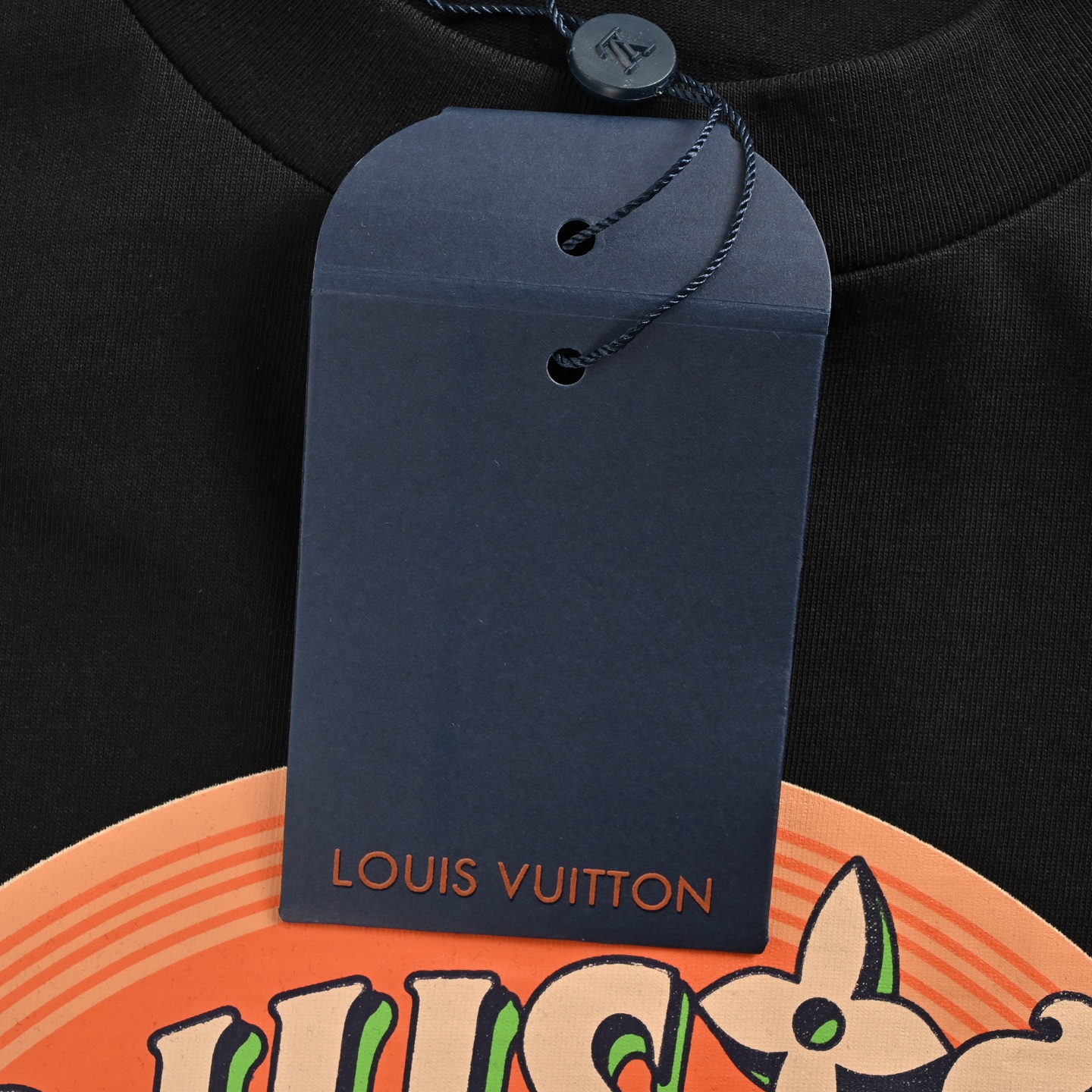 Louis Vuitton/路易威登 25ss 链条字母标识印象短袖 黑色 白色