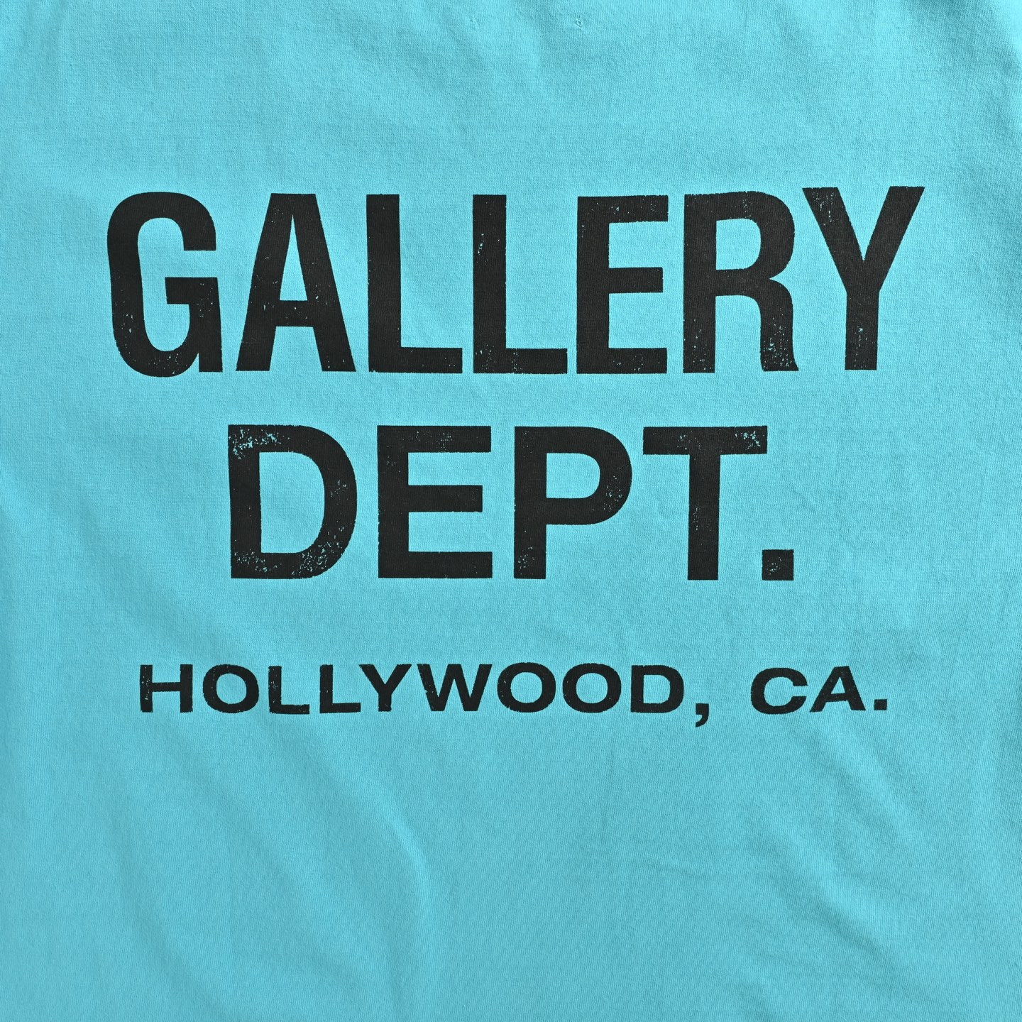 Gallery Dept 25ss 湖蓝黑英文印花短袖-Chinese UA Cheap High Quatity Brand Clothes Bags handbags Sneakers wholesale wholesaler seller from China Factory suppliers Fashion Clothing Shoes best Quality Beautiful Price Gallery Dept 25ss 湖蓝黑英文印花短袖