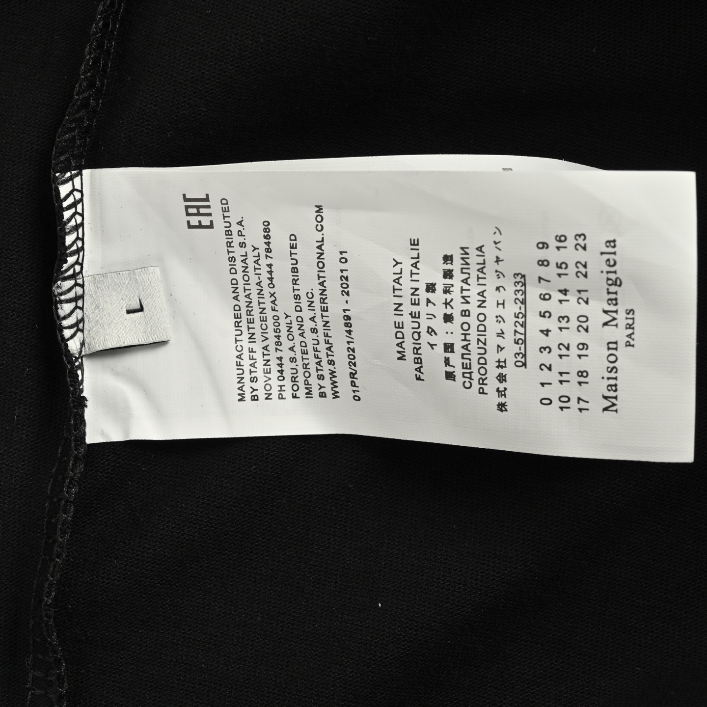 Maison Margiela/马吉拉 25ss 字母数字粉色6印花短袖 黑色