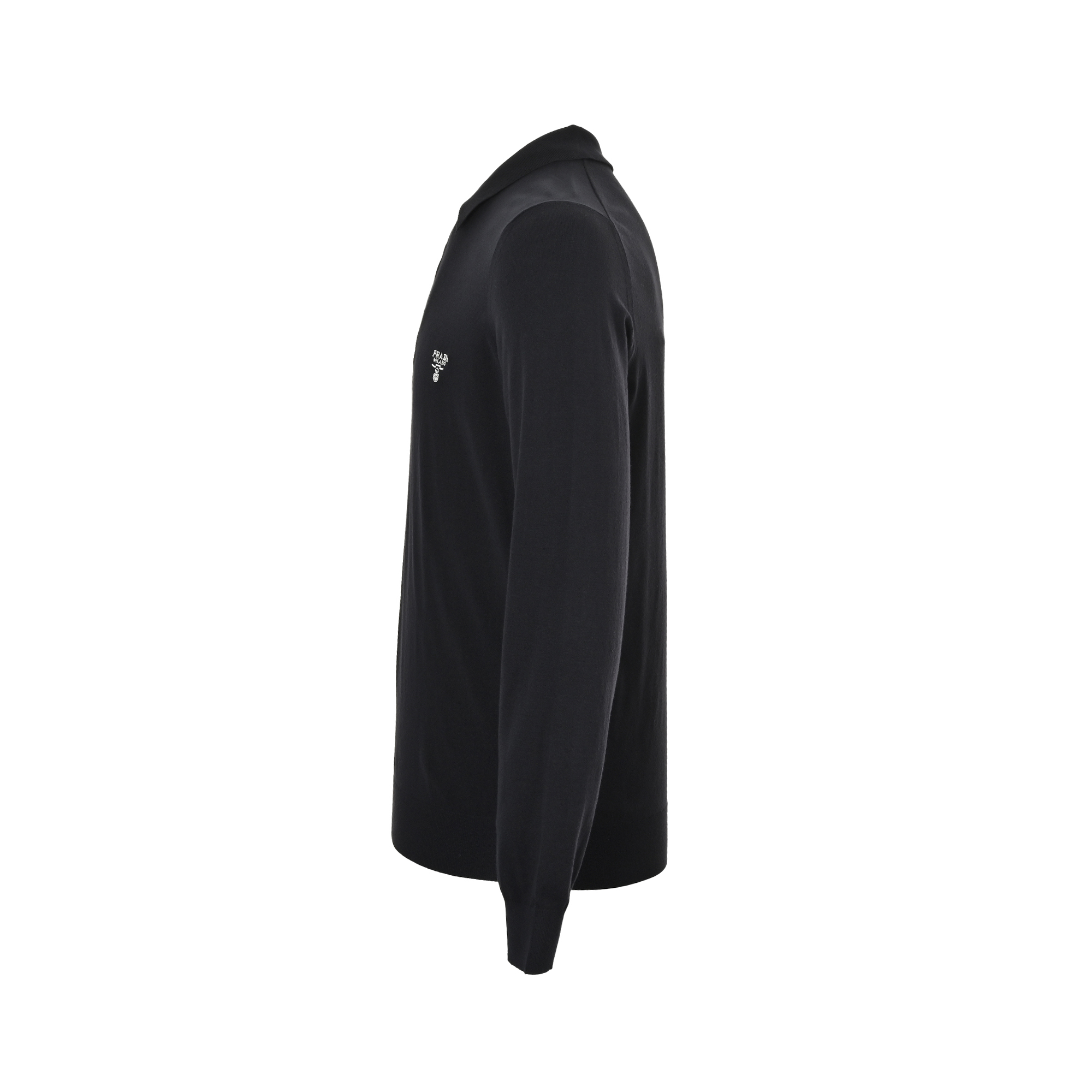 Prada/普拉达 刺绣半拉链针织长袖Polo衫