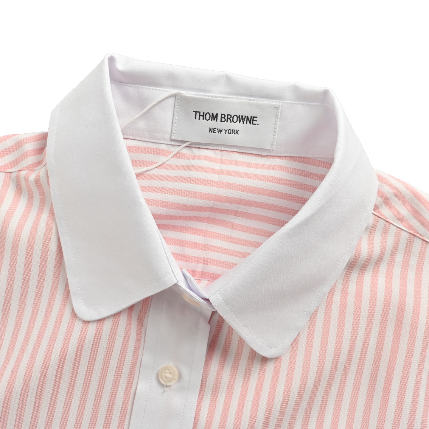 Thom Browne/汤姆布朗 25ss 粉条纹女士衬衫 tb牛津纺短袖色织条纹衬衣