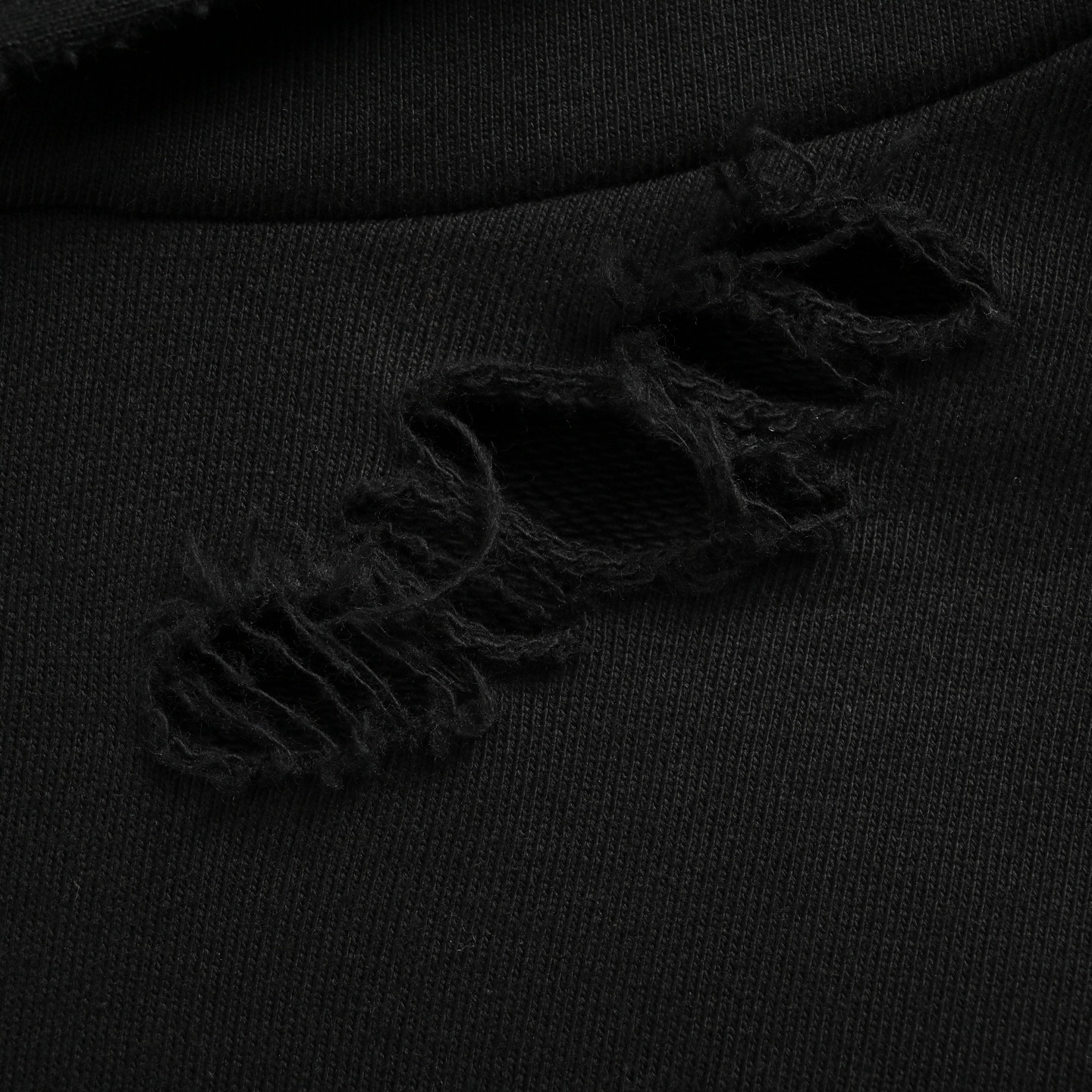 Balenciaga/巴黎世家 前后烫钻字母破洞连帽卫衣