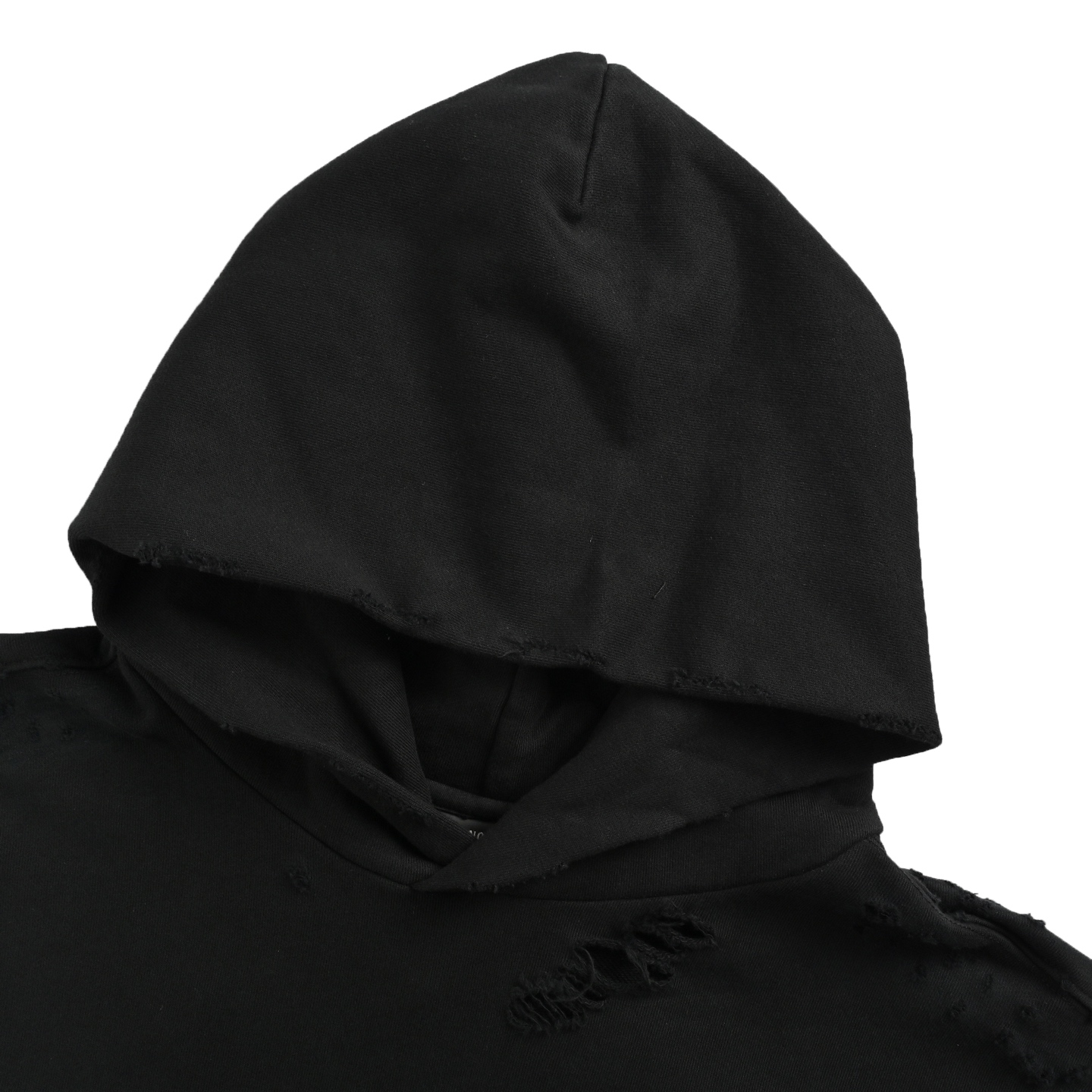 Balenciaga/巴黎世家 前后烫钻字母破洞连帽卫衣