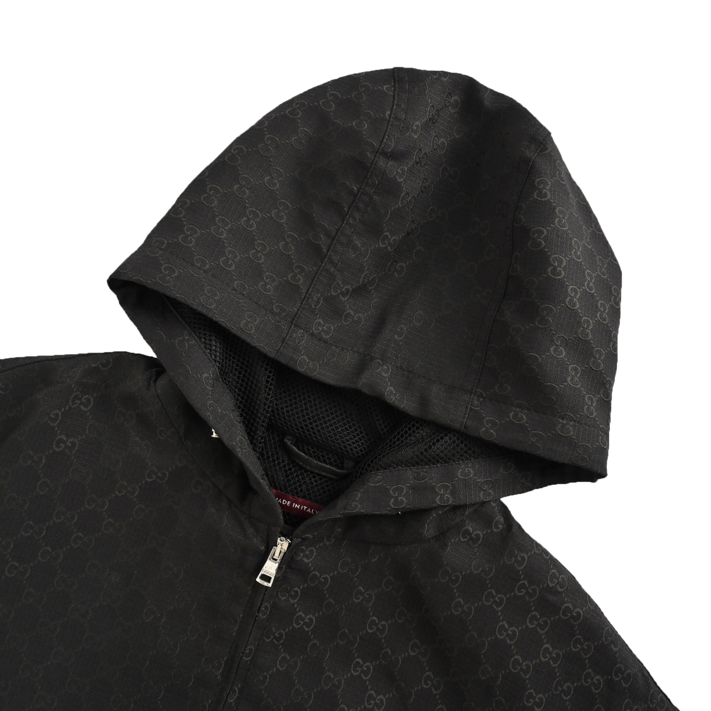 Gucci/古驰 25ss GG全印细格连帽拉链夹克外套