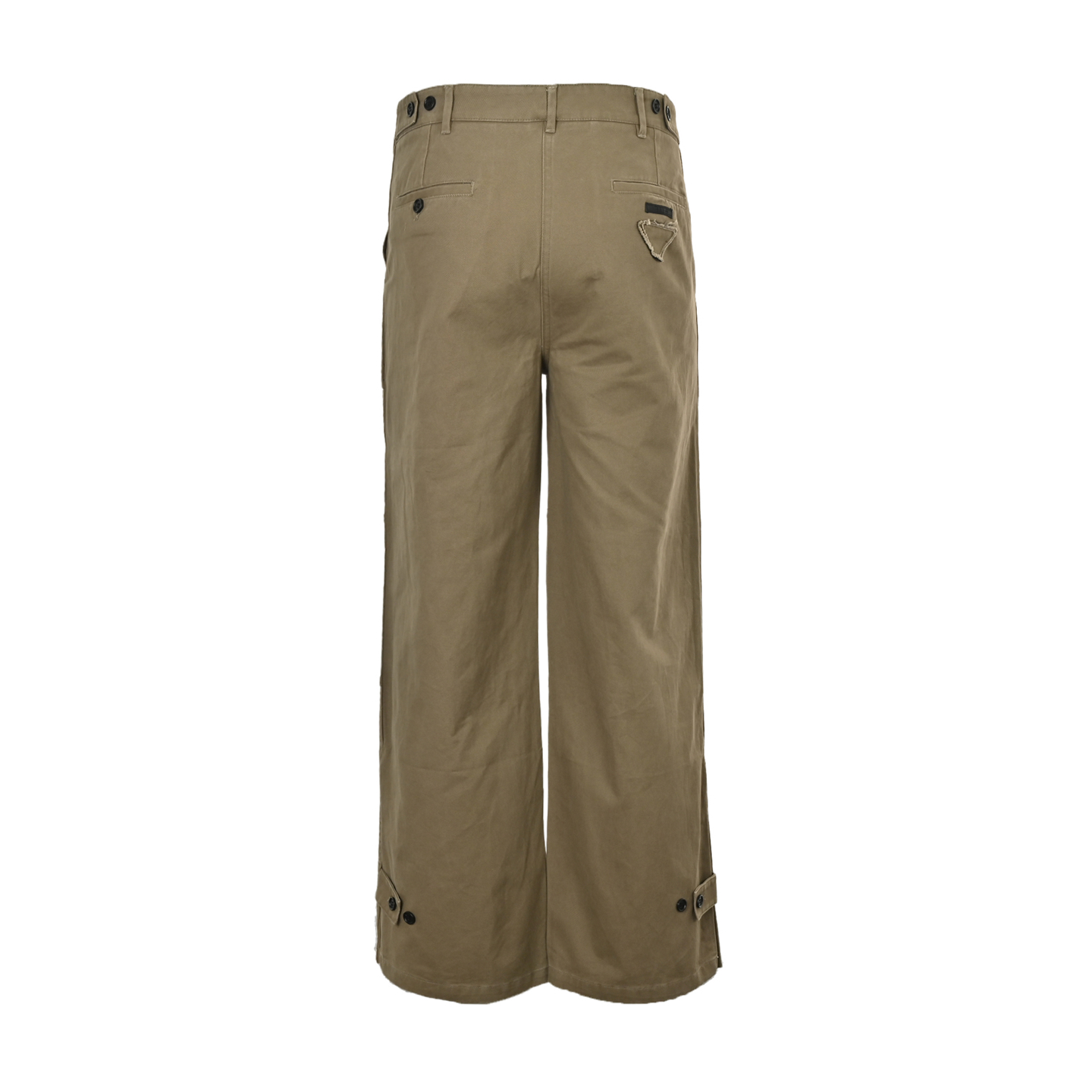 Prada/普拉达 卡其拉链阔脚斜纹长裤