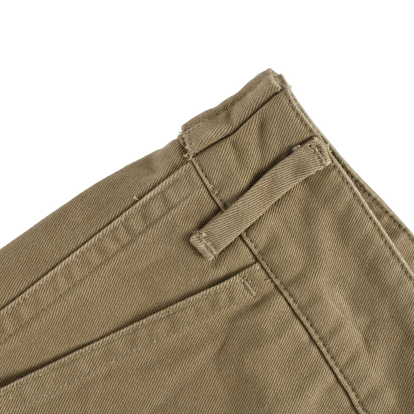 Prada/普拉达 卡其拉链阔脚斜纹长裤