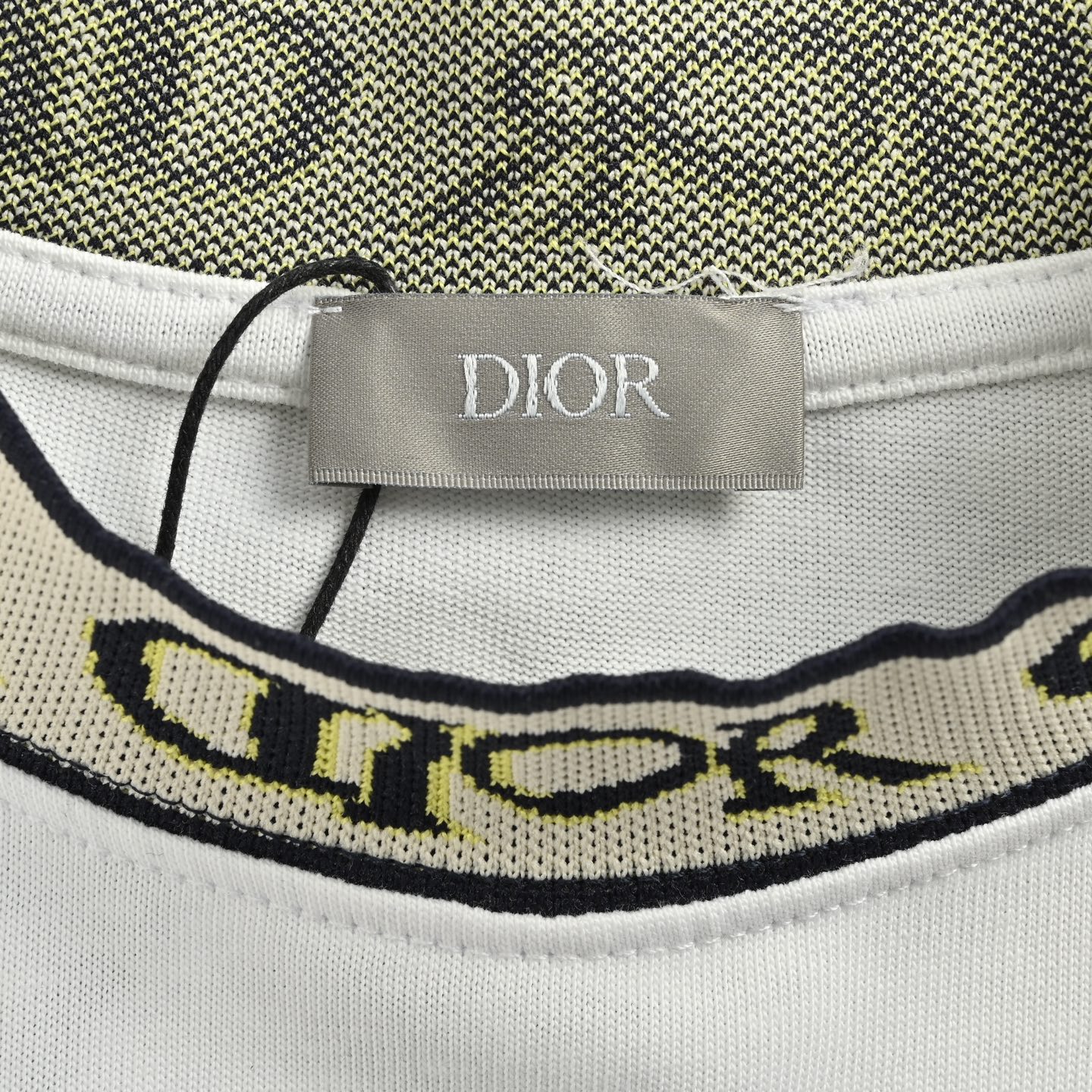 Dior/迪奥 25ss 字母提花螺纹领口短袖-Chinese UA Cheap High Quatity Brand Clothes Bags handbags Sneakers wholesale wholesaler seller from China Factory suppliers Fashion Clothing Shoes best Quality Beautiful Price Dior/迪奥 25ss 字母提花螺纹领口短袖