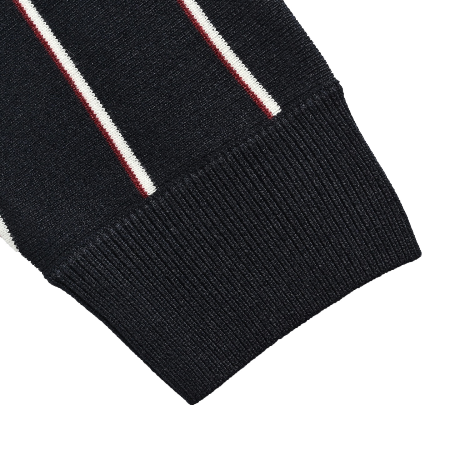 Prada/普拉达 25Fw 竖条纹刺绣方领针织毛衣开衫外套