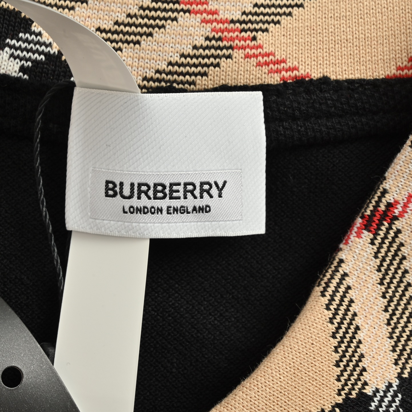 Burberry/巴宝莉 25ss 皮质徽标格纹领Polo短袖