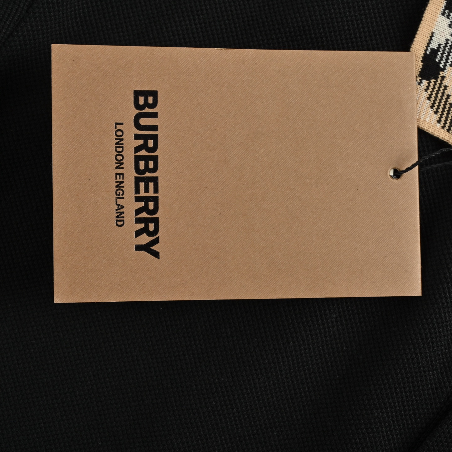 Burberry/巴宝莉 25ss 皮质徽标格纹领Polo短袖