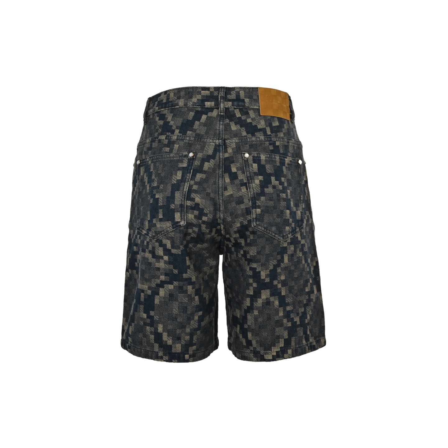 Louis Vuitton/路易威登 25ss 蛇纹马赛克牛仔短裤 LV新款滑板牛仔短裤