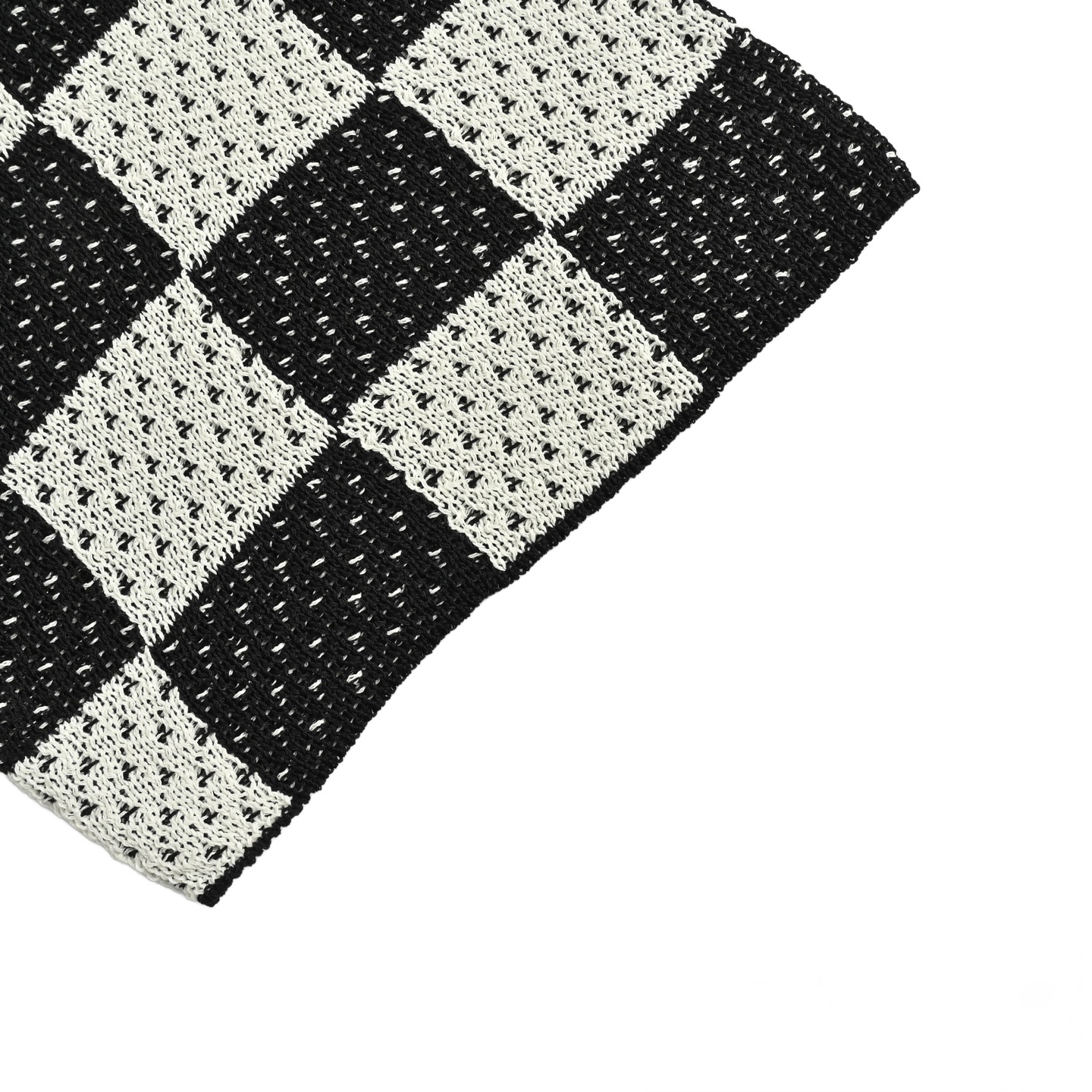 Askyurself 25ss 棋盘格针织短袖衬