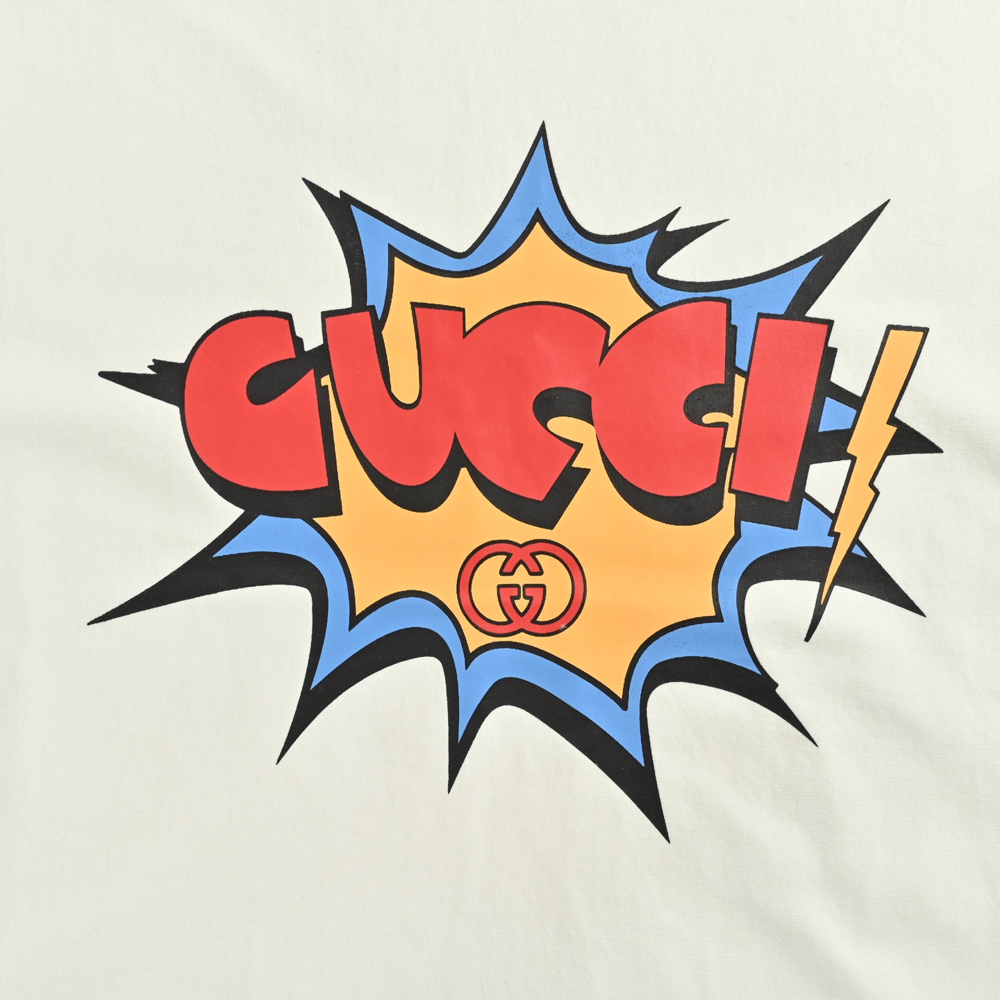 Gucci/古驰 25ss 爆炸字母印花短袖 白色 黑色