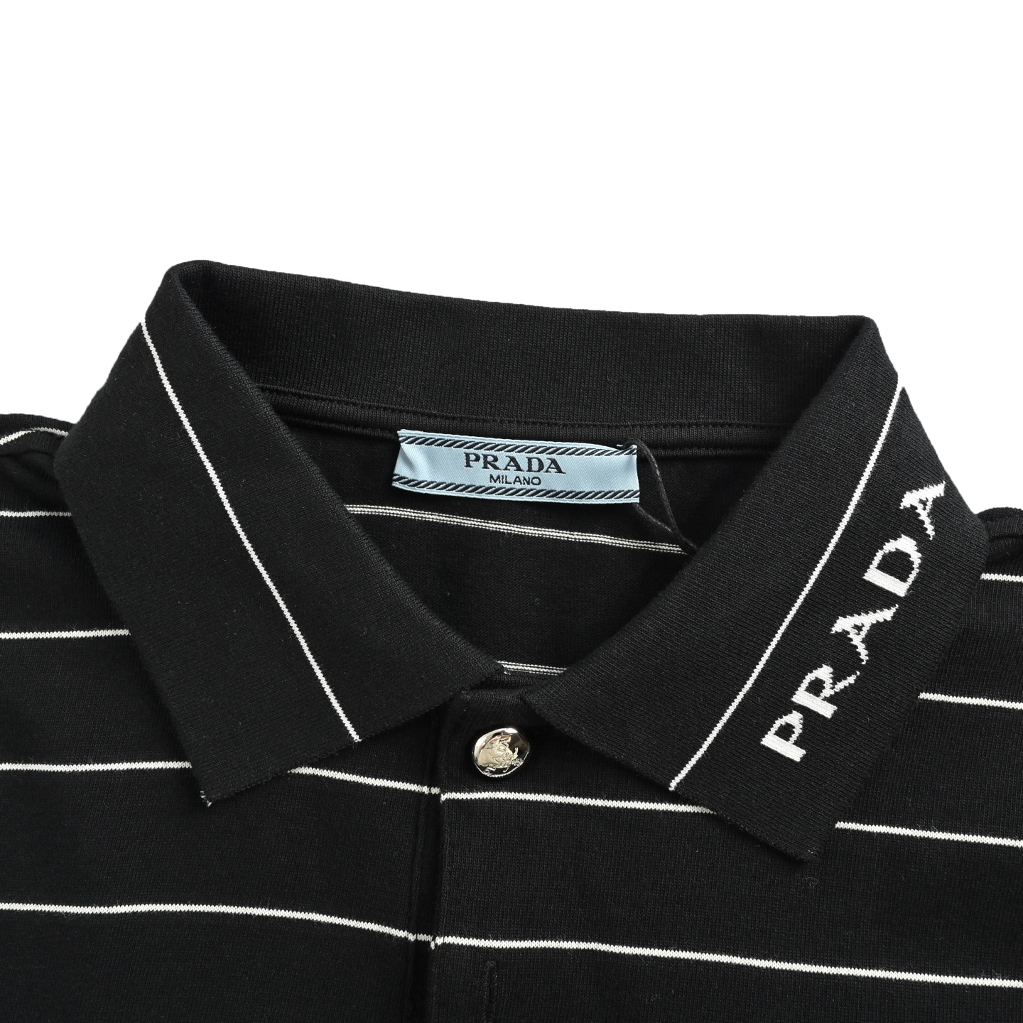 Prada/普拉达 25ss 三角标条纹Polo短袖