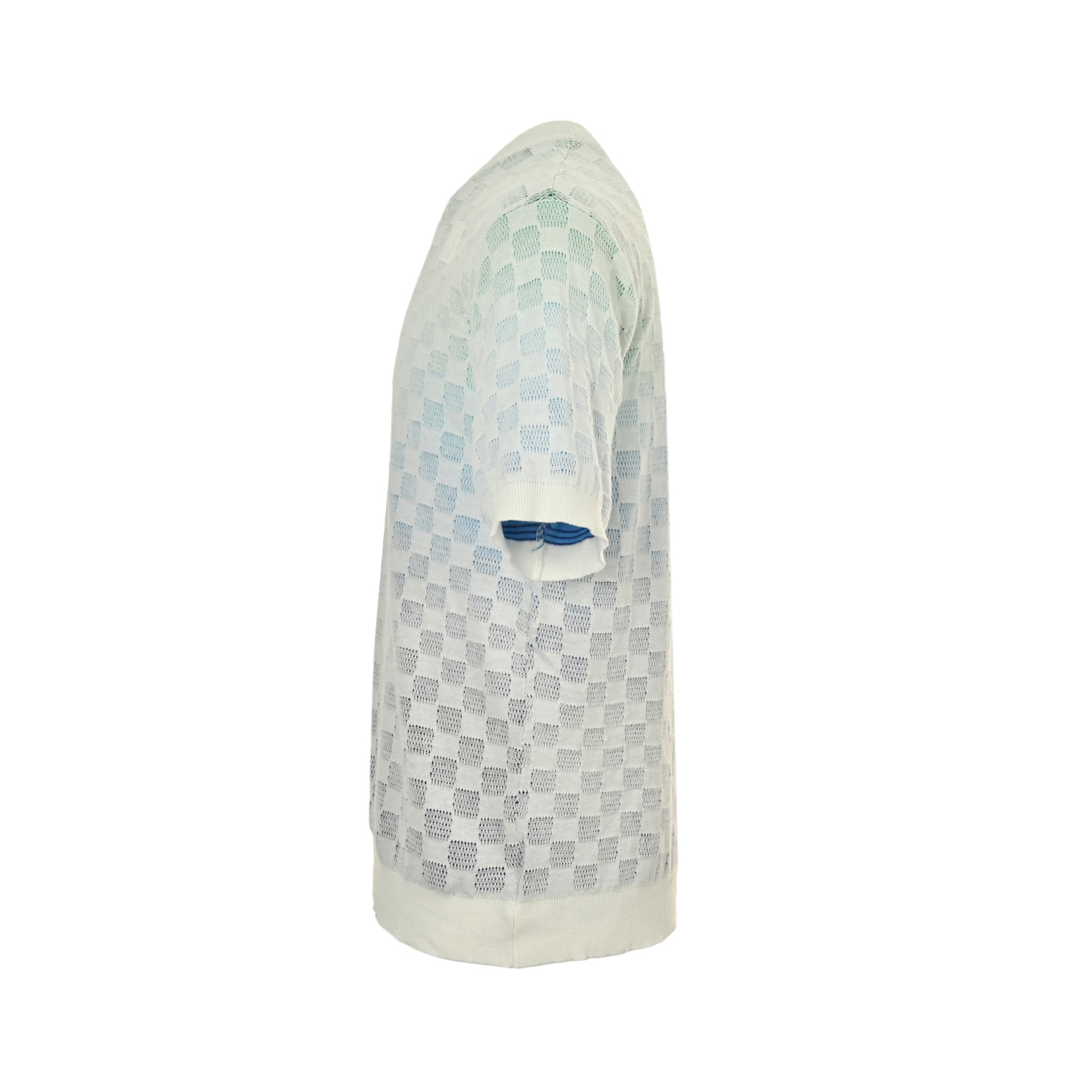 Louis Vuitton/路易威登 方块棋盘格彩色渐变提花针织短袖