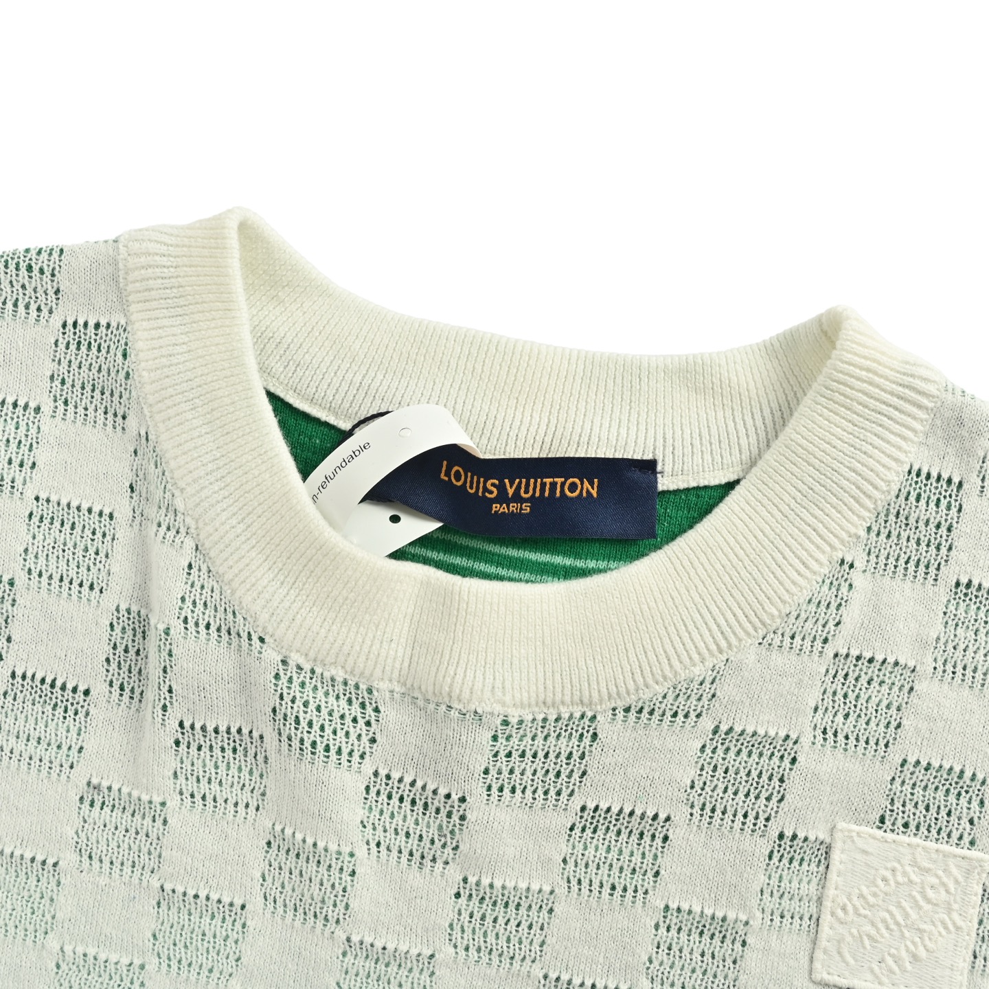 Louis Vuitton/路易威登 方块棋盘格彩色渐变提花针织短袖