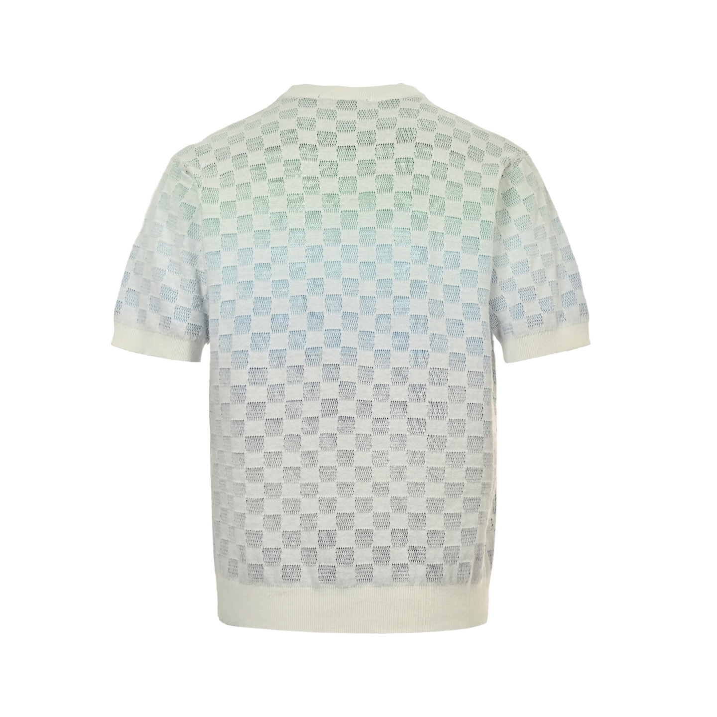 Louis Vuitton/路易威登 方块棋盘格彩色渐变提花针织短袖