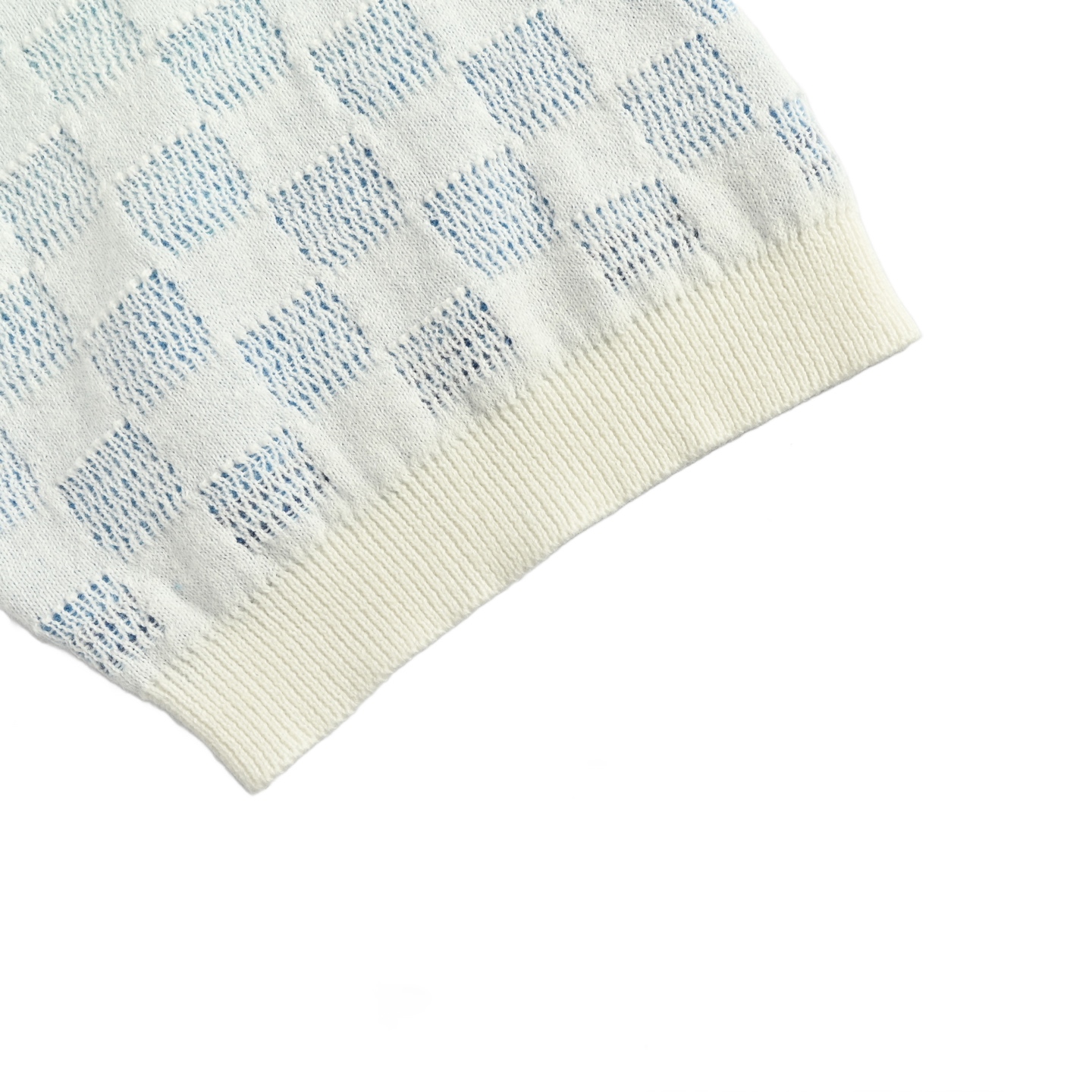 Louis Vuitton/路易威登 方块棋盘格彩色渐变提花针织短袖