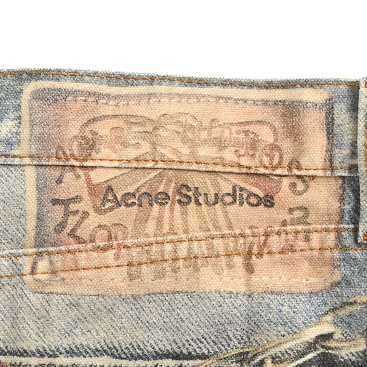 Acne Studios 24ss 1981M链条挂件印花牛仔裤