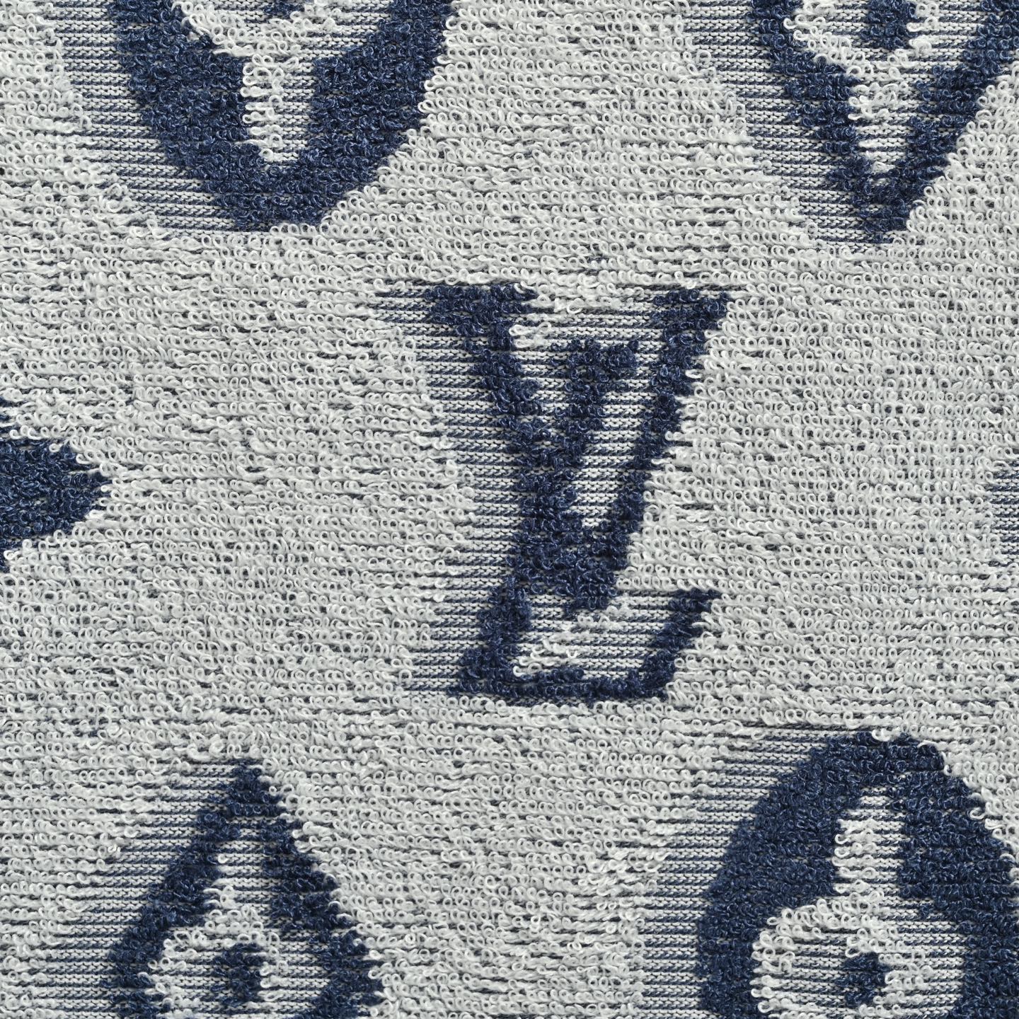 Louis Vuitton/路易威登 25ss 满印老花logo提花毛巾短袖 白色 蓝色