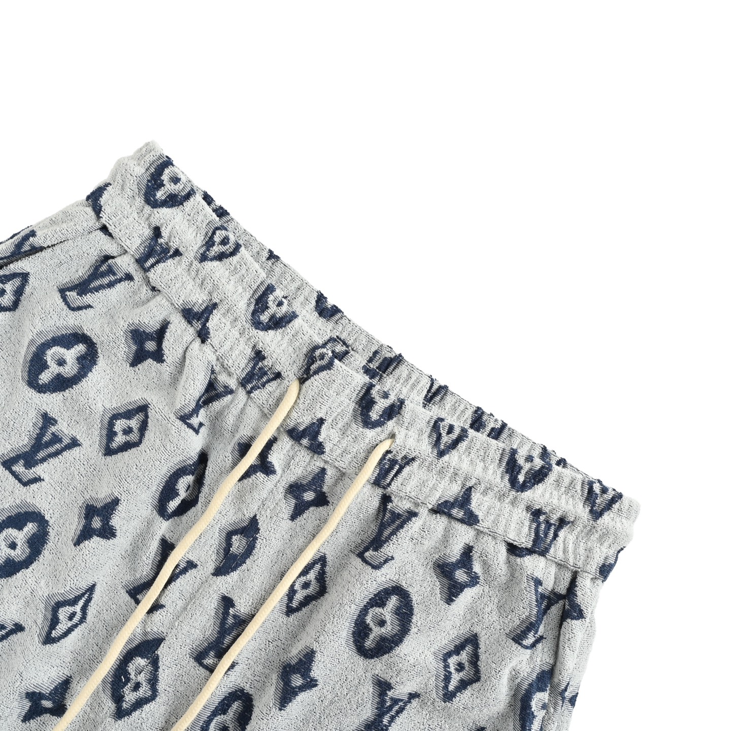 Louis Vuitton/路易威登 25ss 满印老花logo提花短裤 白色 蓝色