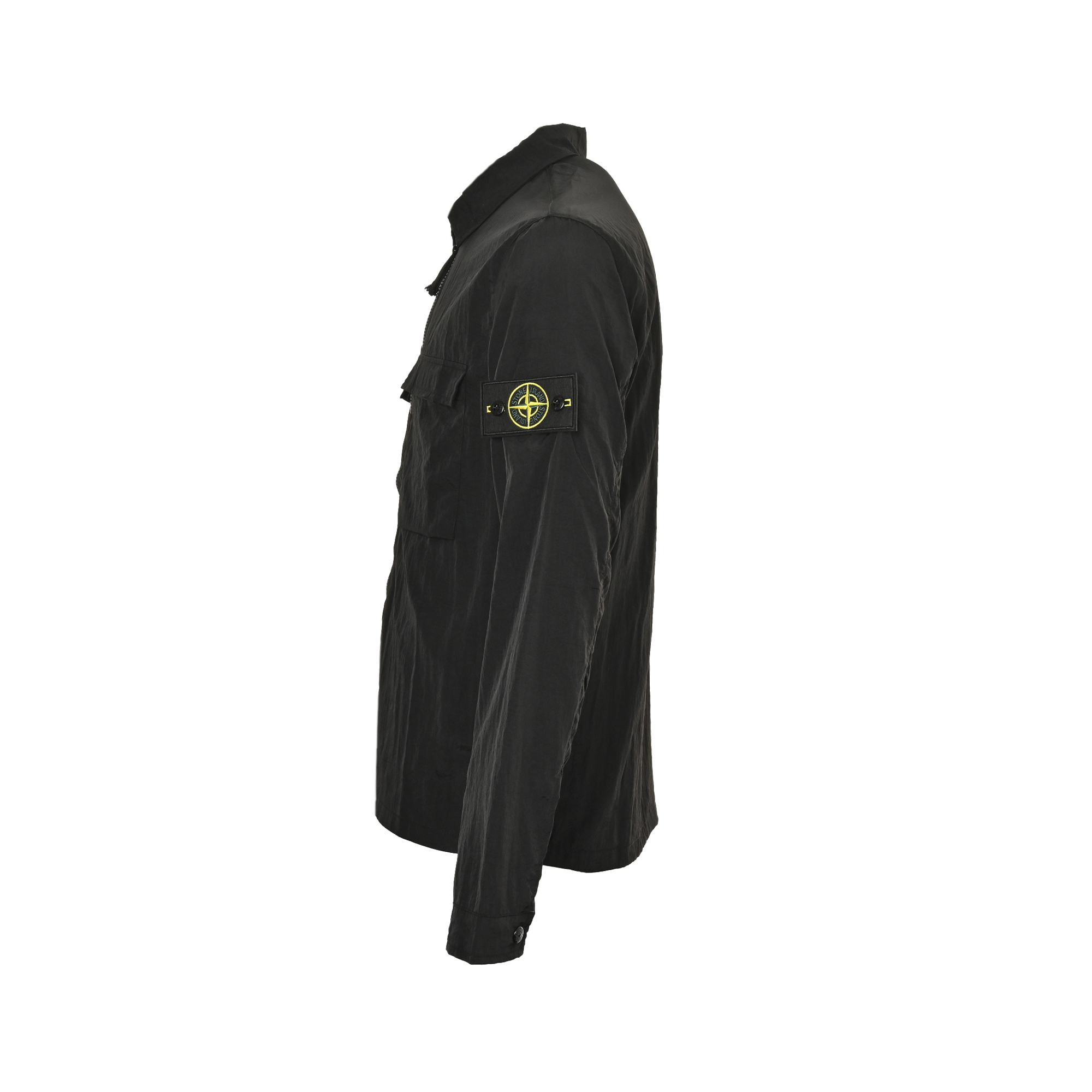 Stone Island/石头岛 纯色翻领拉链防晒服外套 黑色